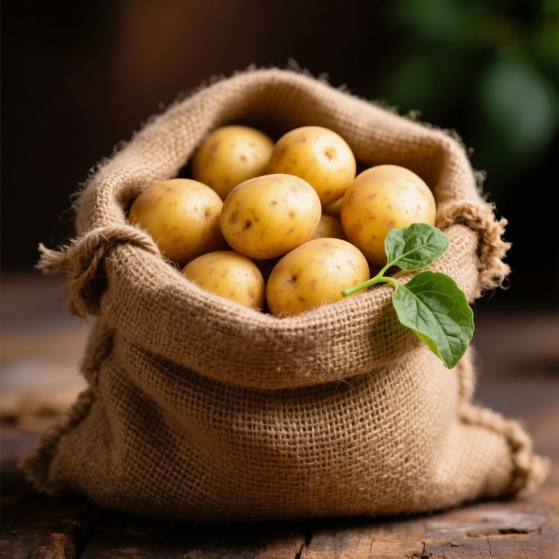 A Sack Filled With Potatoes Potatoes Sack