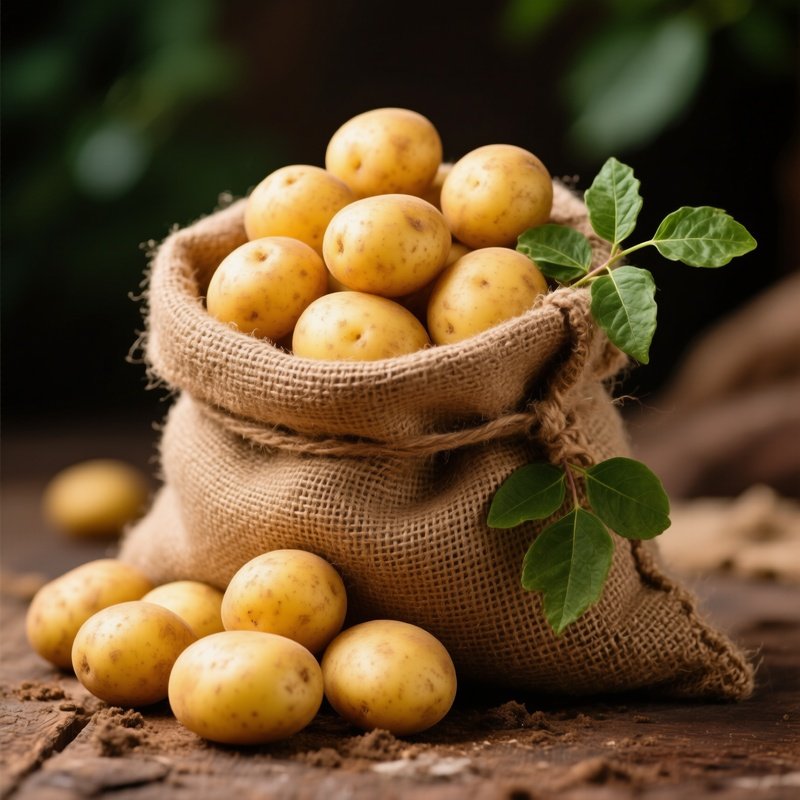 A Sack Filled With Potatoes Potatoes Sack