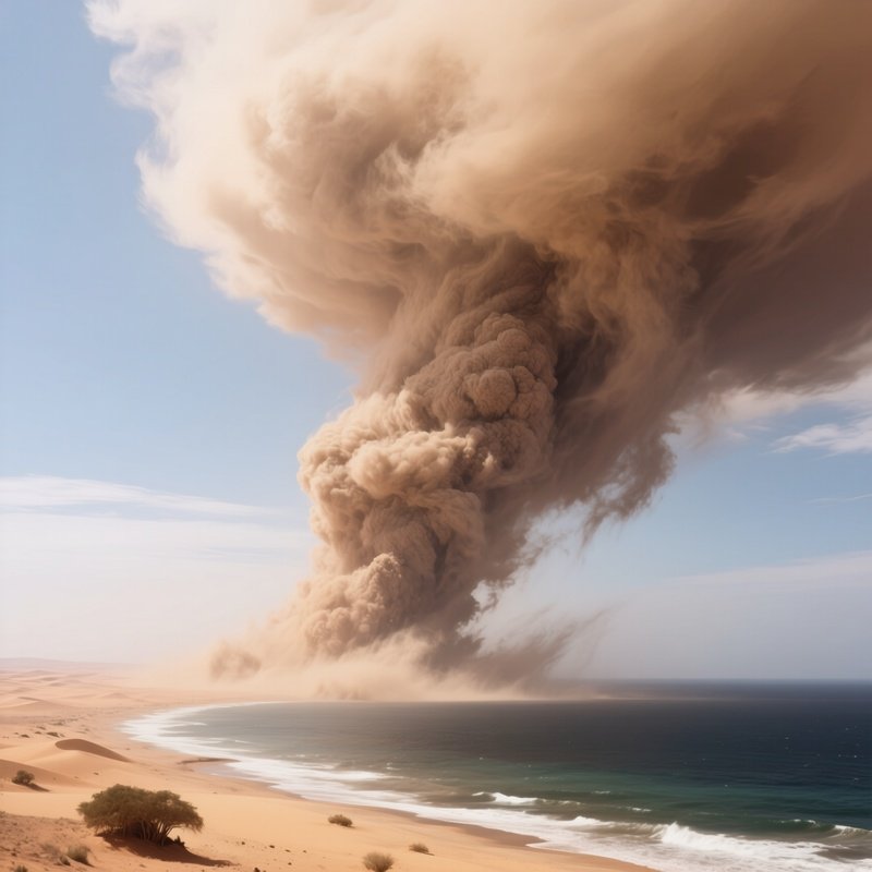 A Saharan Dust Plume Rolling Across The Atlantic Sky.