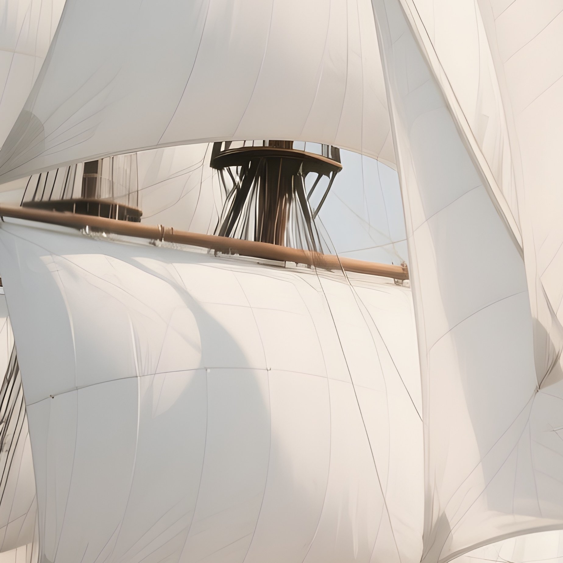 A Sailing Ship With Full White Sails Cutting Through Gentle Waves - Full Resolution Quality Preview