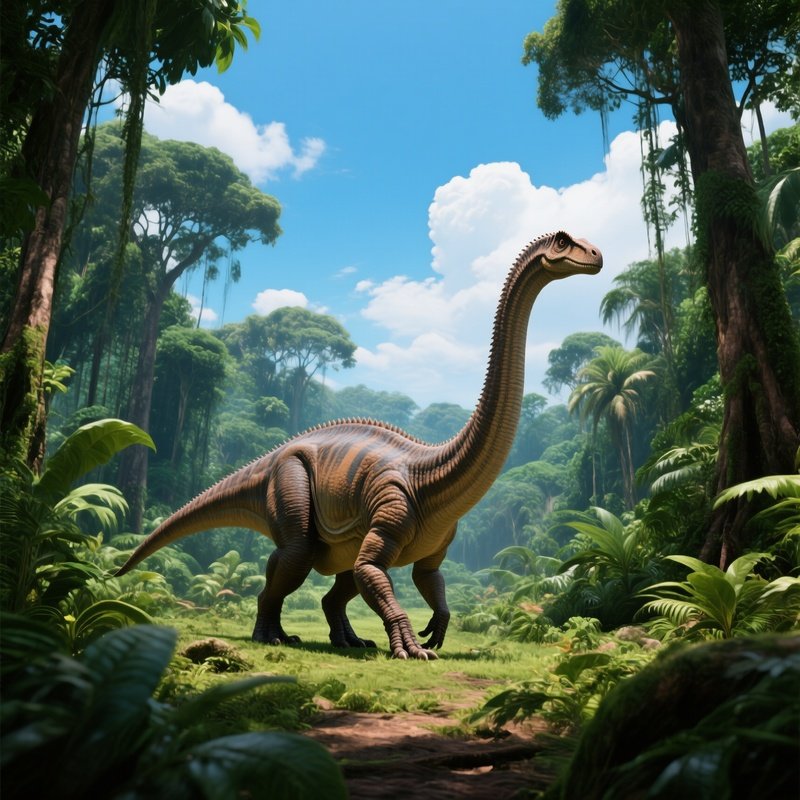 A Saltasaurus Dinosaur In A Prehistoric Landscape