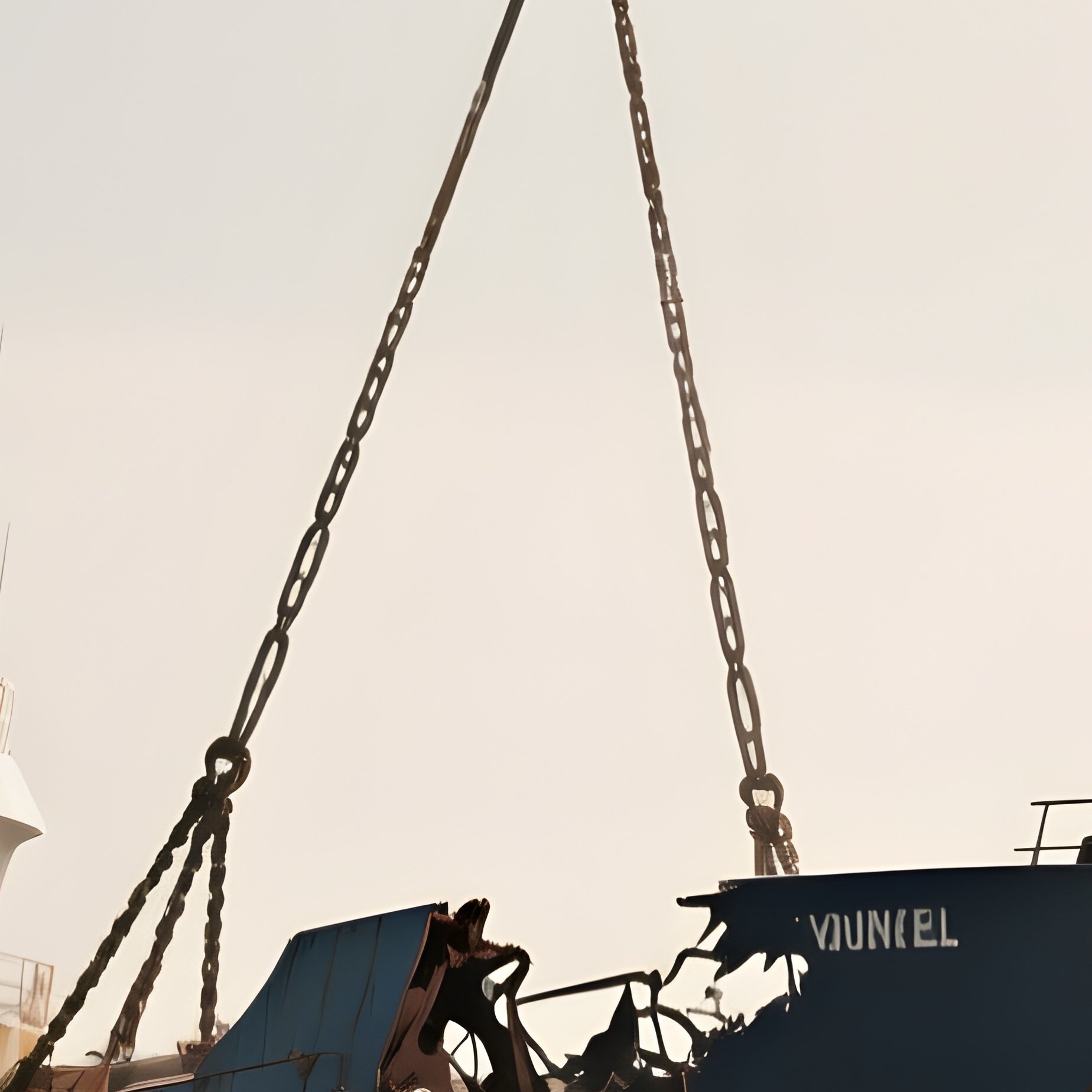 A Salvage Vessel Lifting Wreckage With A Heavy Crane - Full Resolution Quality Preview