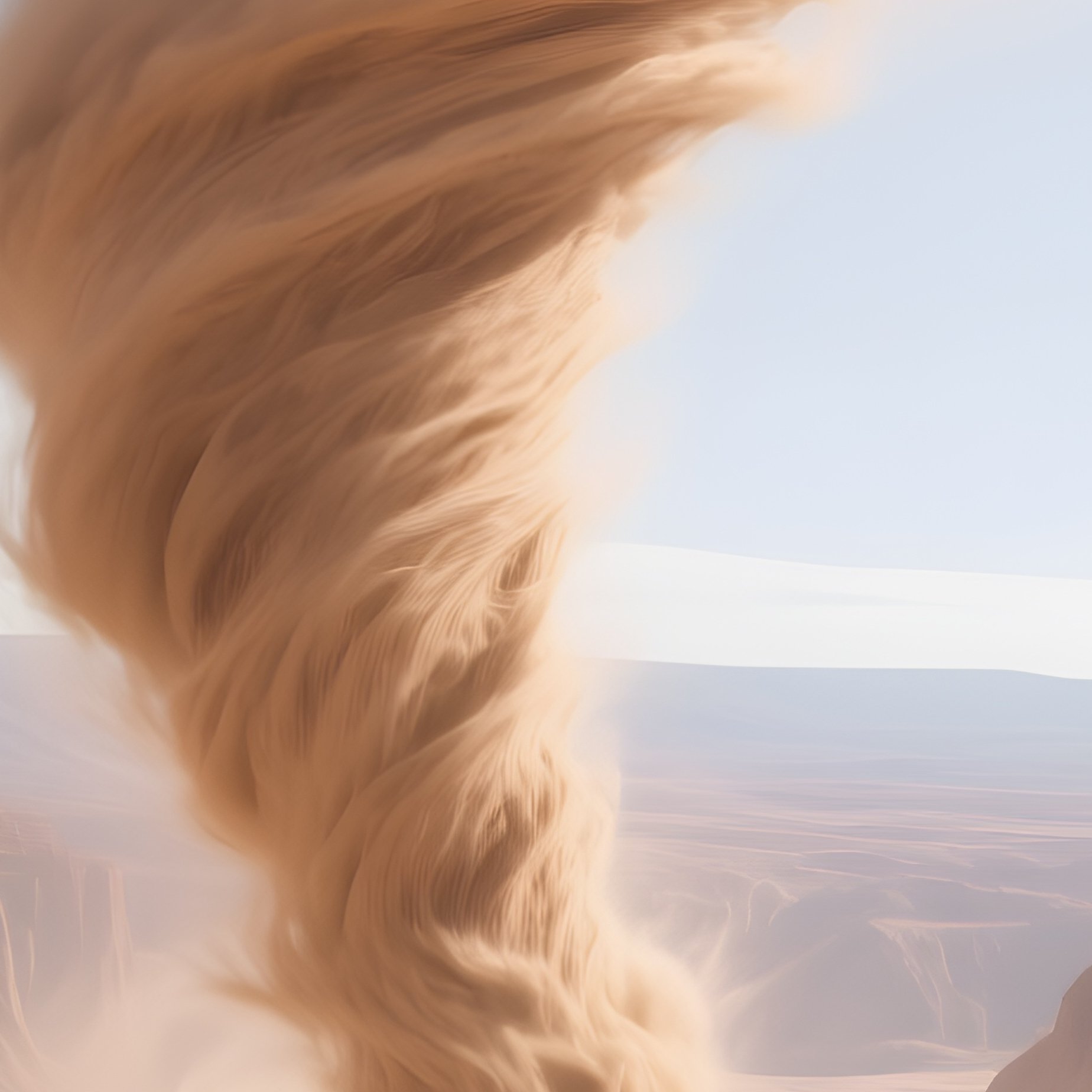 A Sand Tornado Crossing A Sunlit Canyon. - Full Resolution Quality Preview