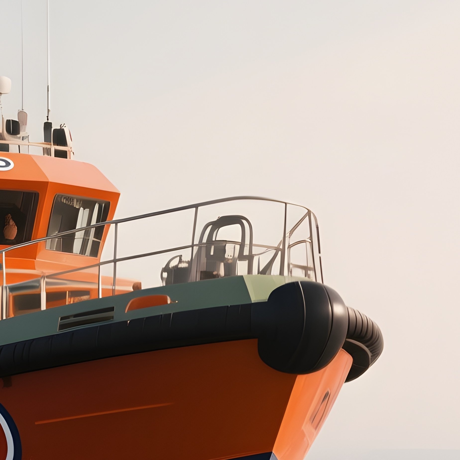 A Sar Boat Performing Maneuver Drills Near A Buoy - Full Resolution Quality Preview