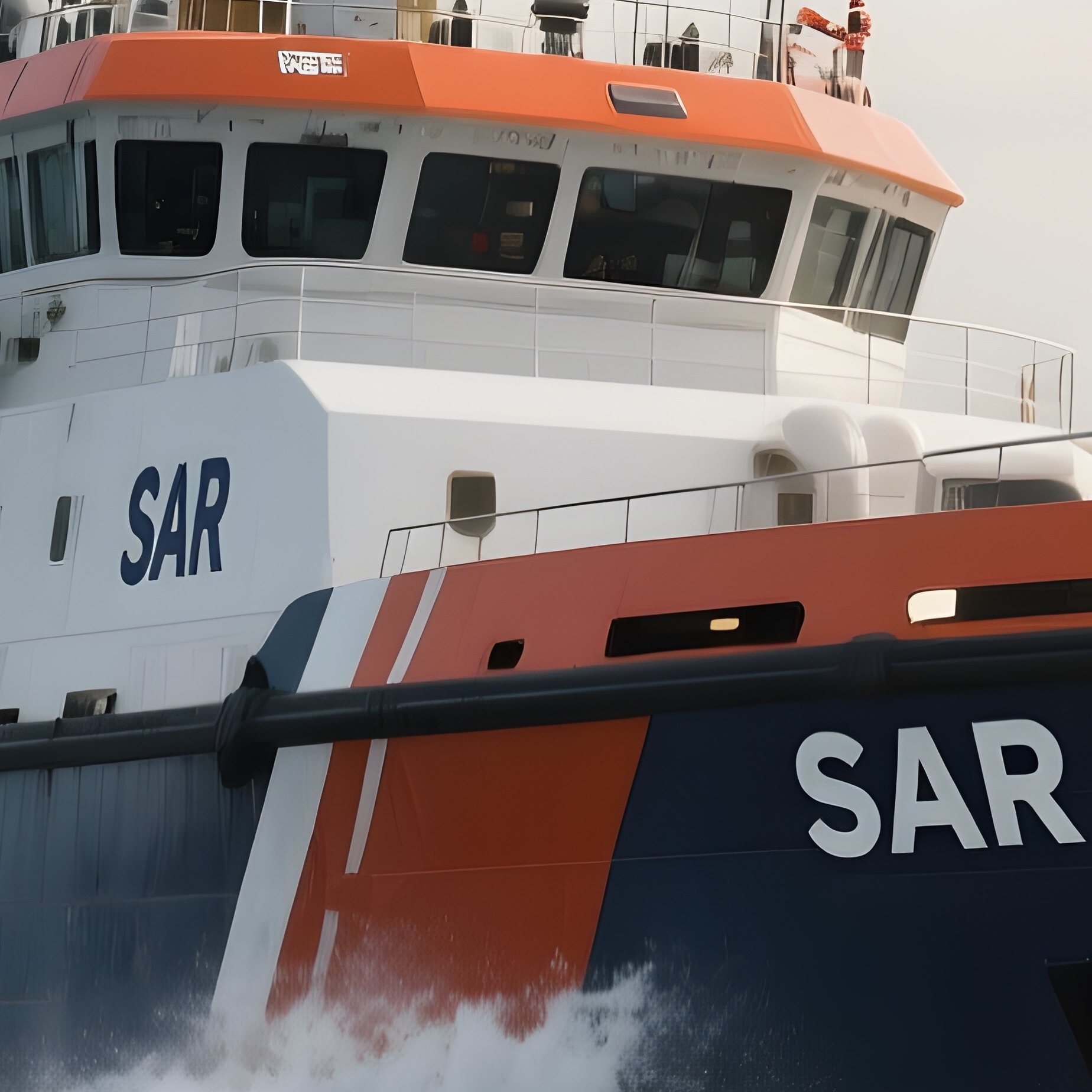 A Sar Vessel Navigating Turbulent Crosswinds Offshore - Full Resolution Quality Preview
