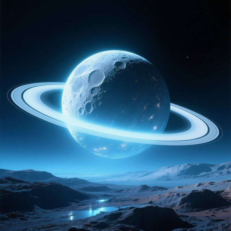 A Saturn Moon Rhea Softly Shimmering