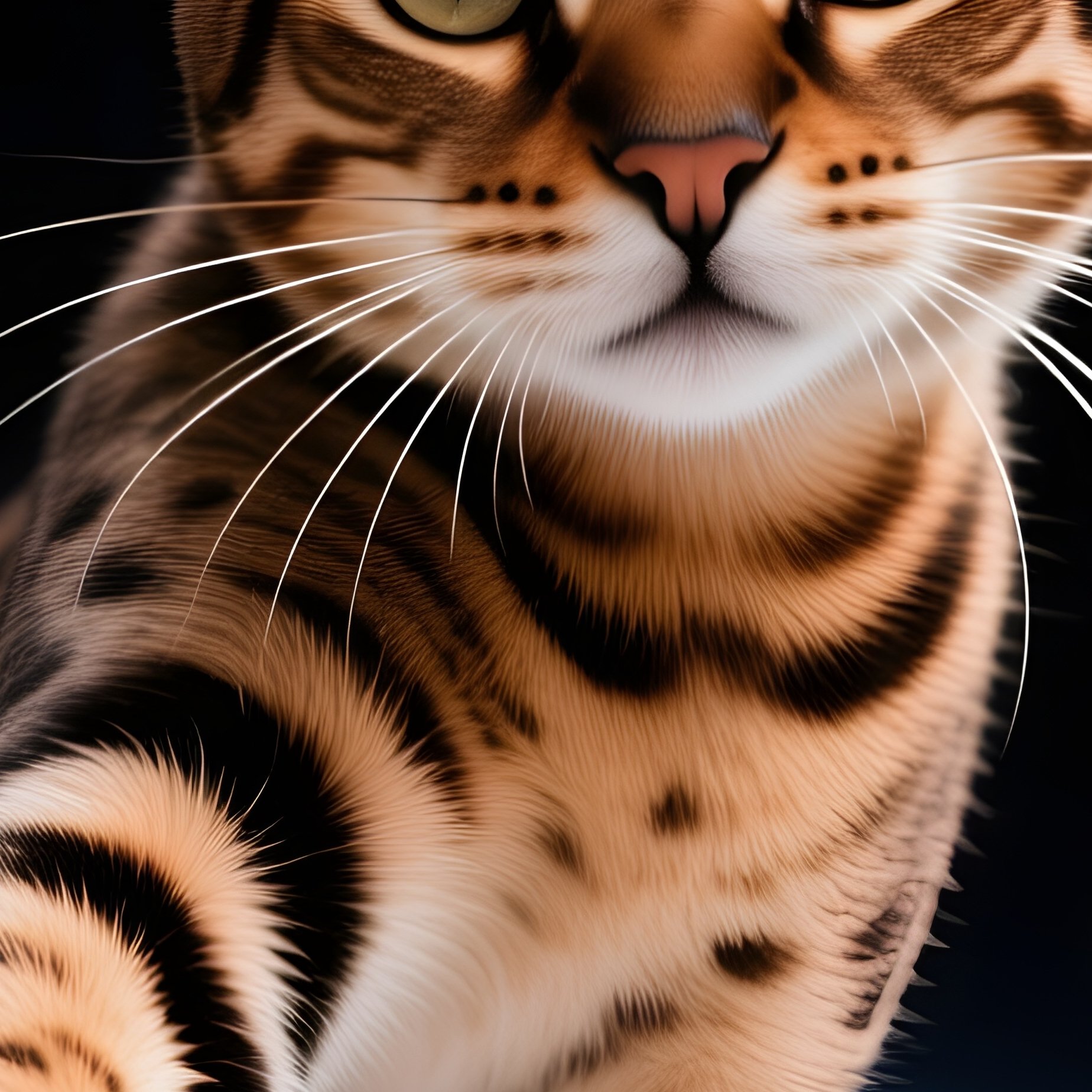 A Savannah Cat Paw Outstretched Dramatically Science Fiction - Full Resolution Quality Preview