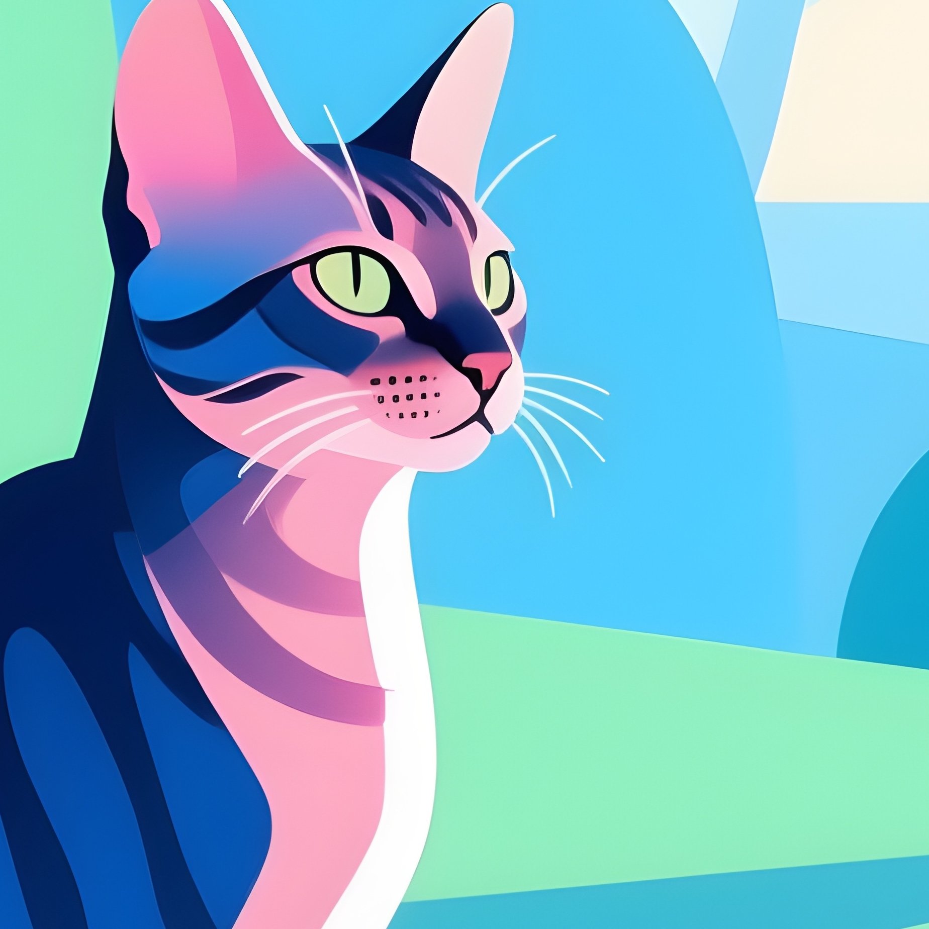 A Savannah Cat Perched On A Windowsill Looking Outside Abstract - Full Resolution Quality Preview