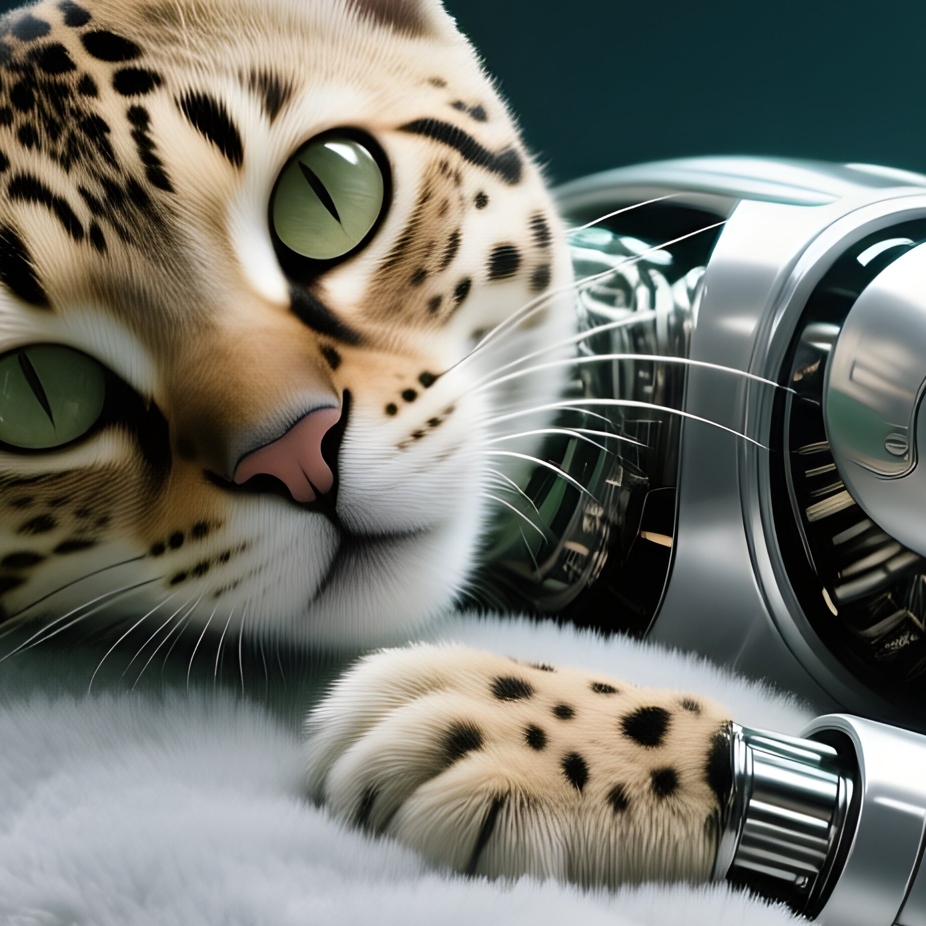 A Savannah Head Resting On A Stuffed Animal Science Fiction - Full Resolution Quality Preview