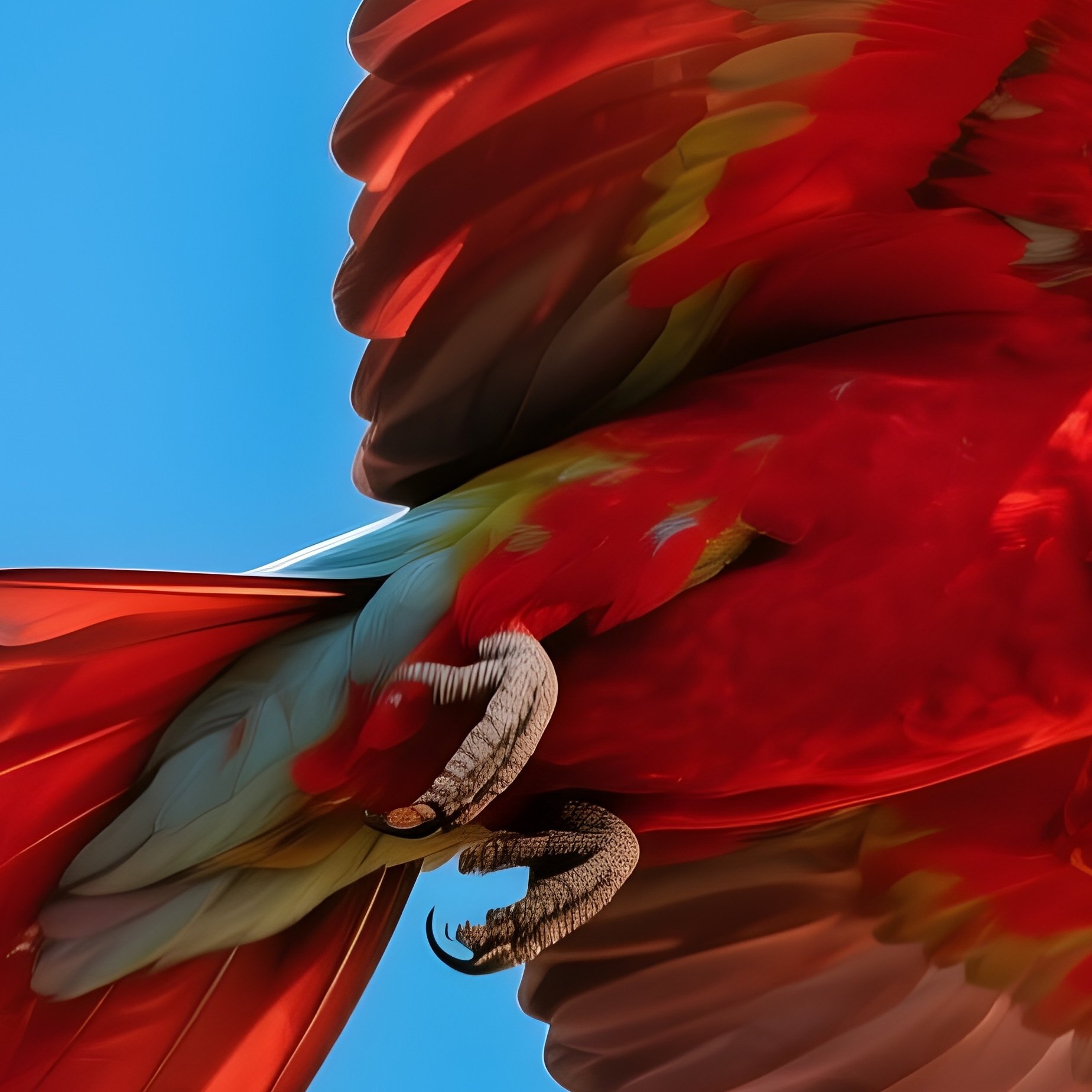 A Scarlet Macaw In Flight - Full Resolution Quality Preview