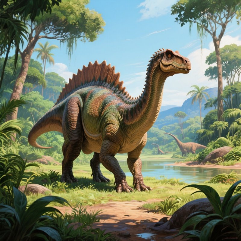 A Scenic Dinosaur Artwork With Camptosaurus