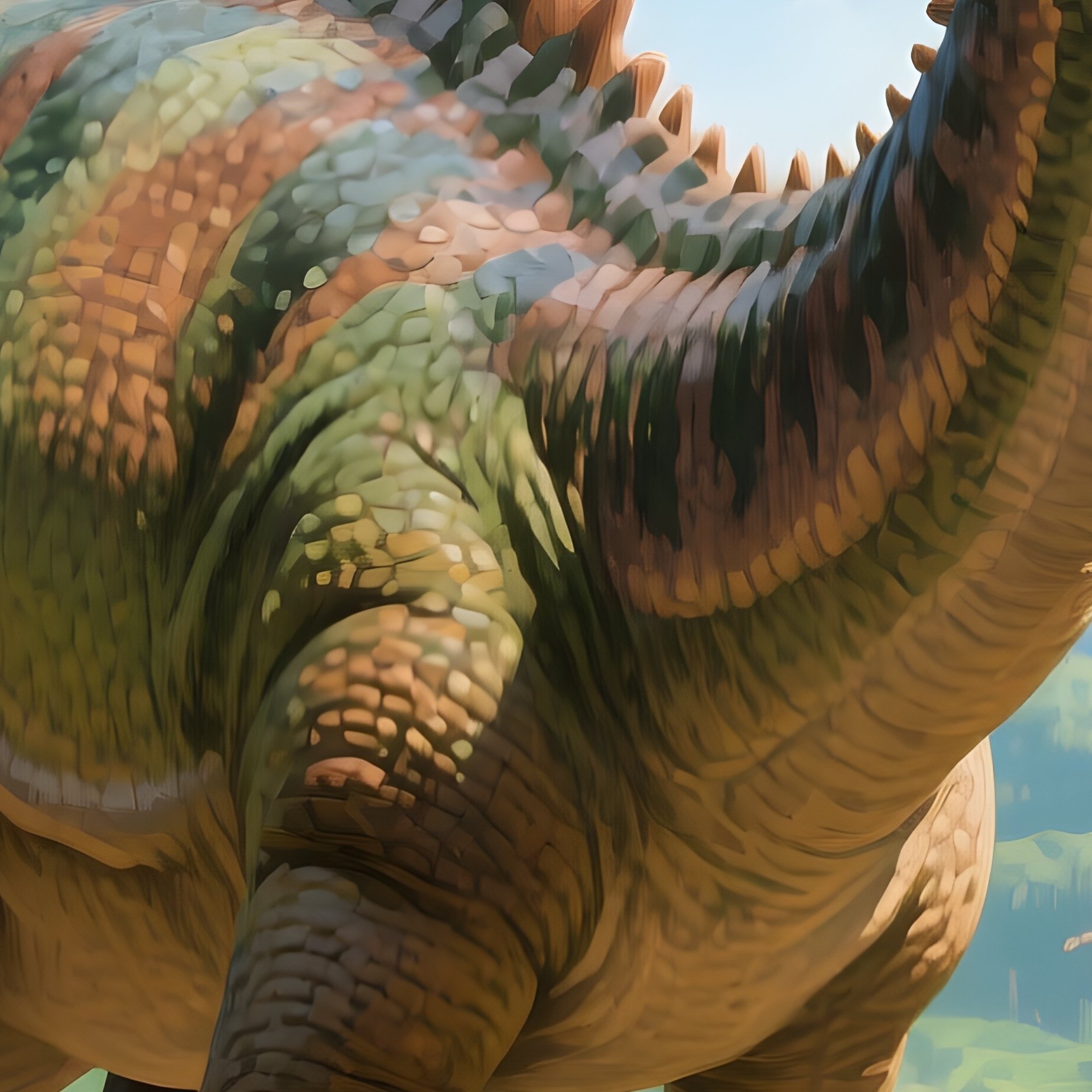 A Scenic Dinosaur Artwork With Camptosaurus - Full Resolution Quality Preview