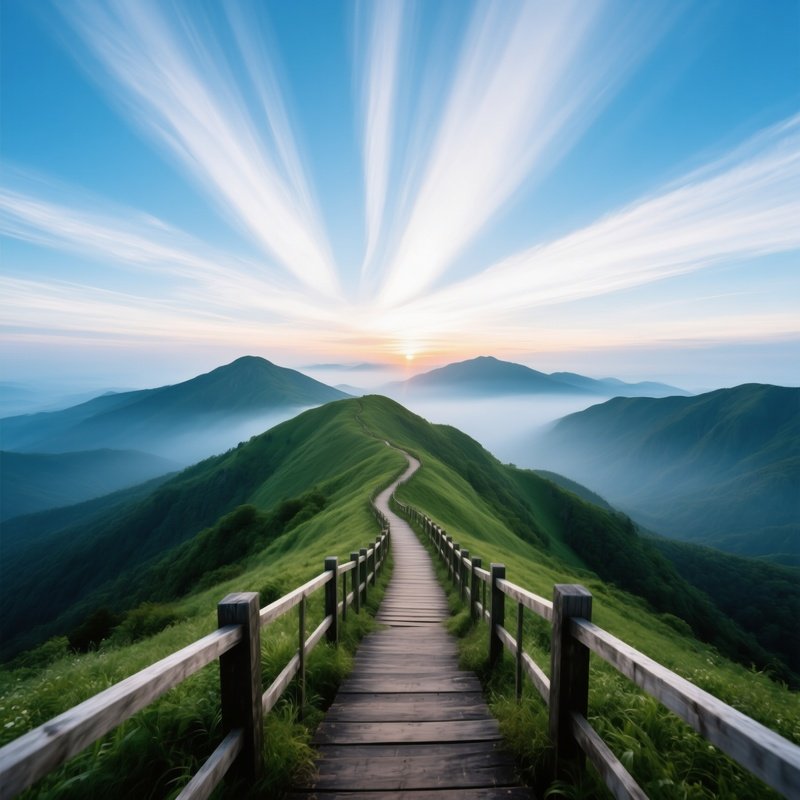 A Scenic Pathway Leading Through A Mountainous Landscape
