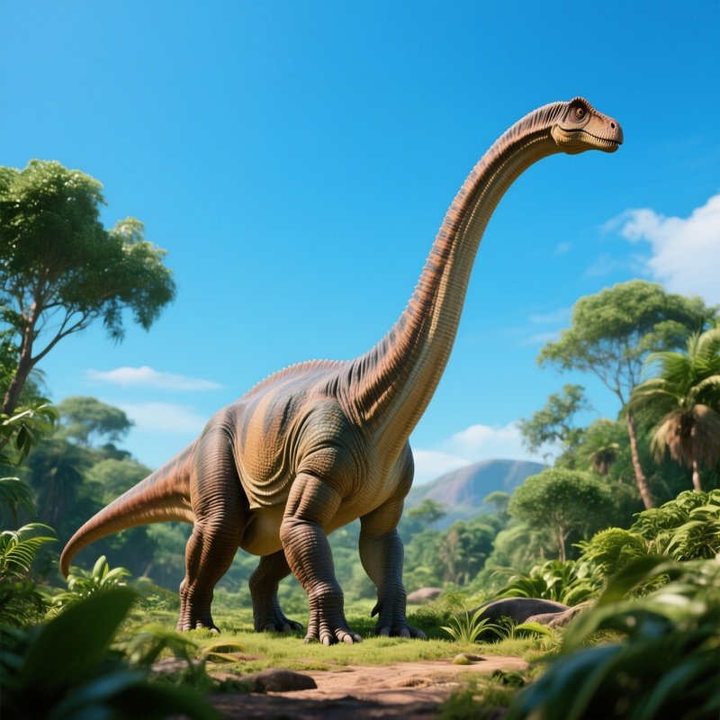 A Scenic View Of A Sauropod Dinosaur