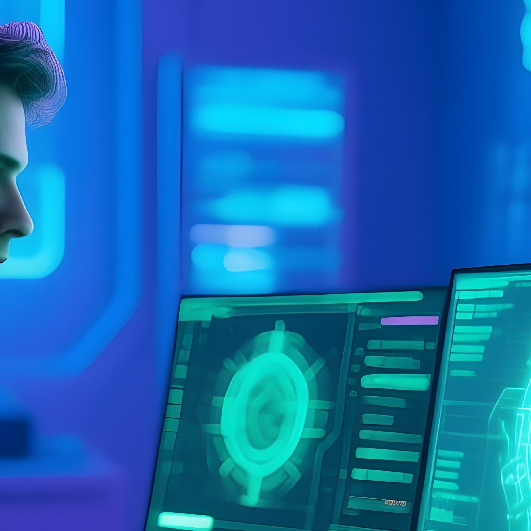 A Sci Fi Programmer Coding At Night - Full Resolution Quality Preview