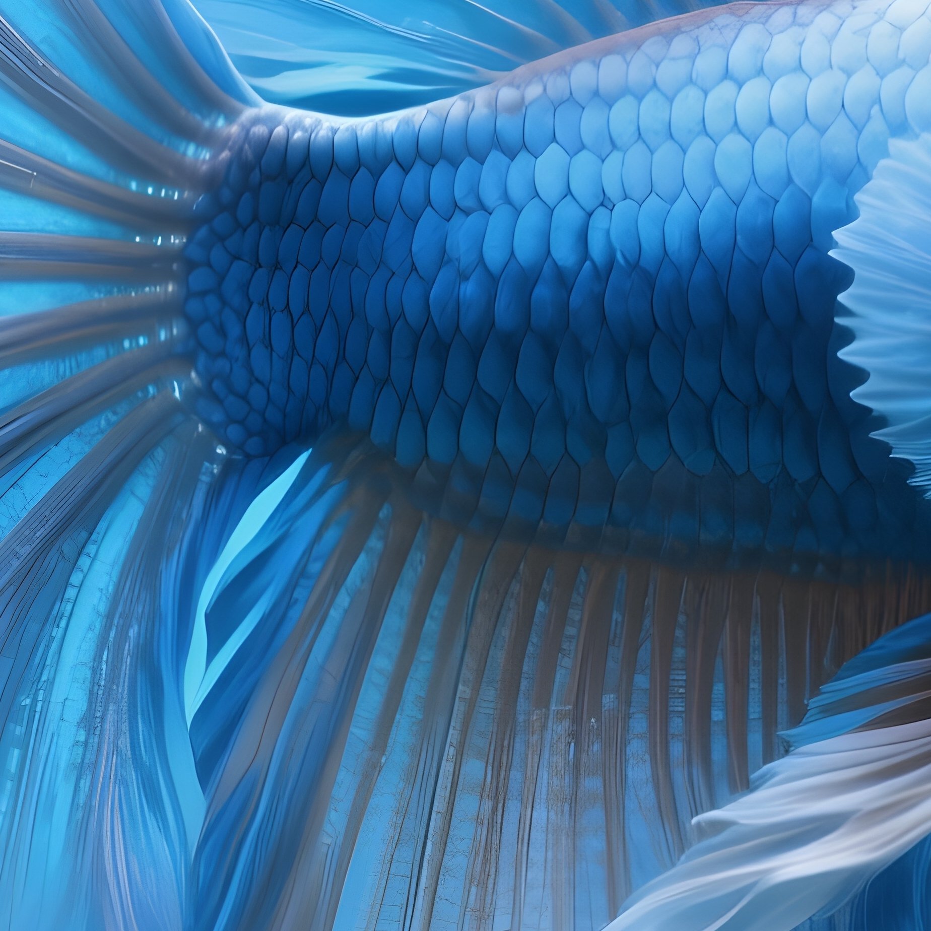 A Sci Fi Scene With Betta Fish Silken Fins - Full Resolution Quality Preview