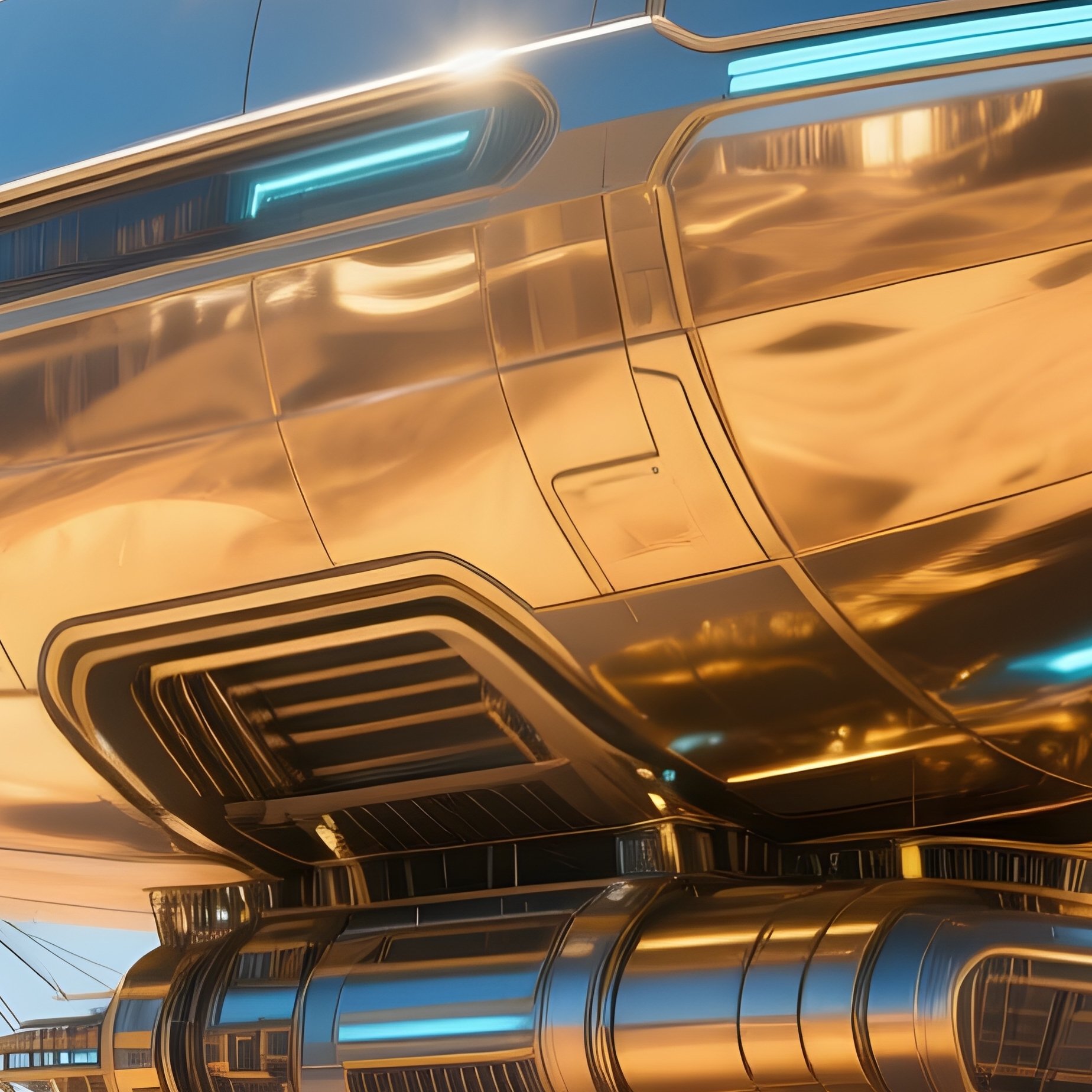 A Sci Fi Zeppelin Flying Low Over The Desert - Full Resolution Quality Preview