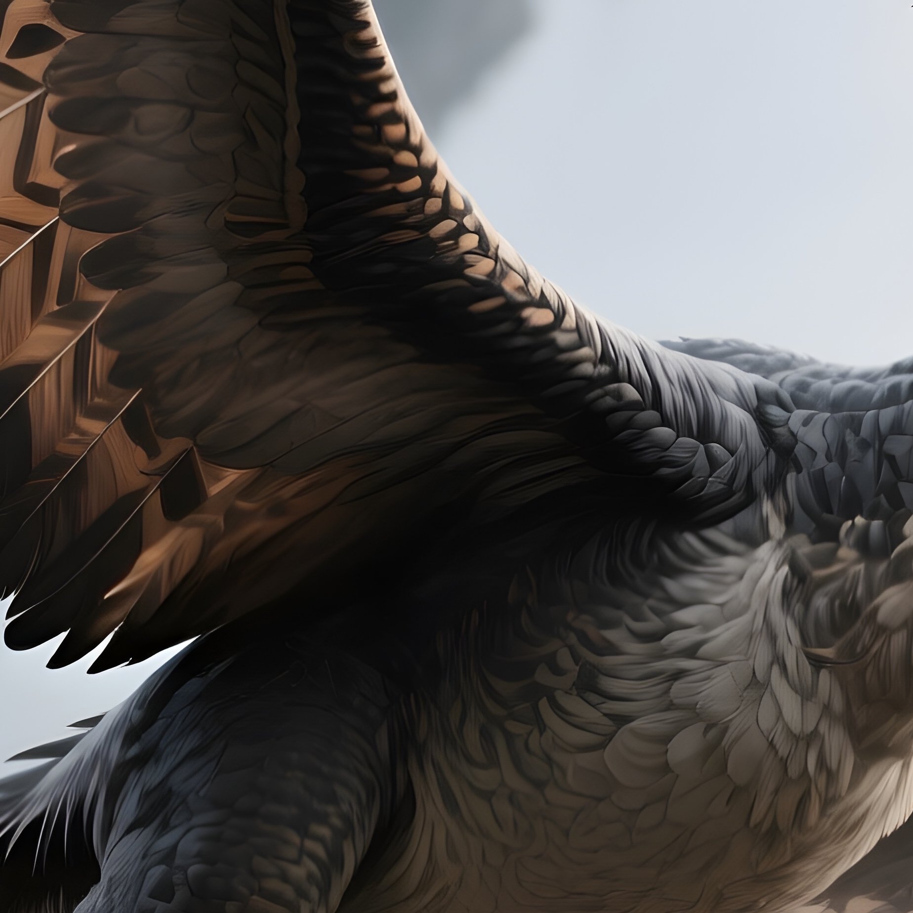 A Science Fiction Art Of Microraptor Dinosaur - Full Resolution Quality Preview
