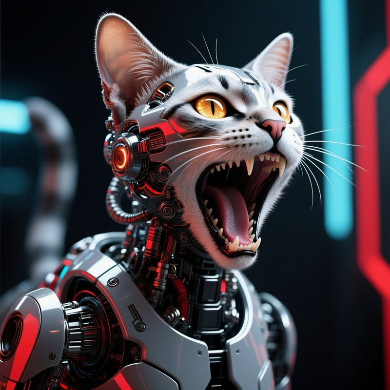 A Science Fiction Image Of A Robot Cat