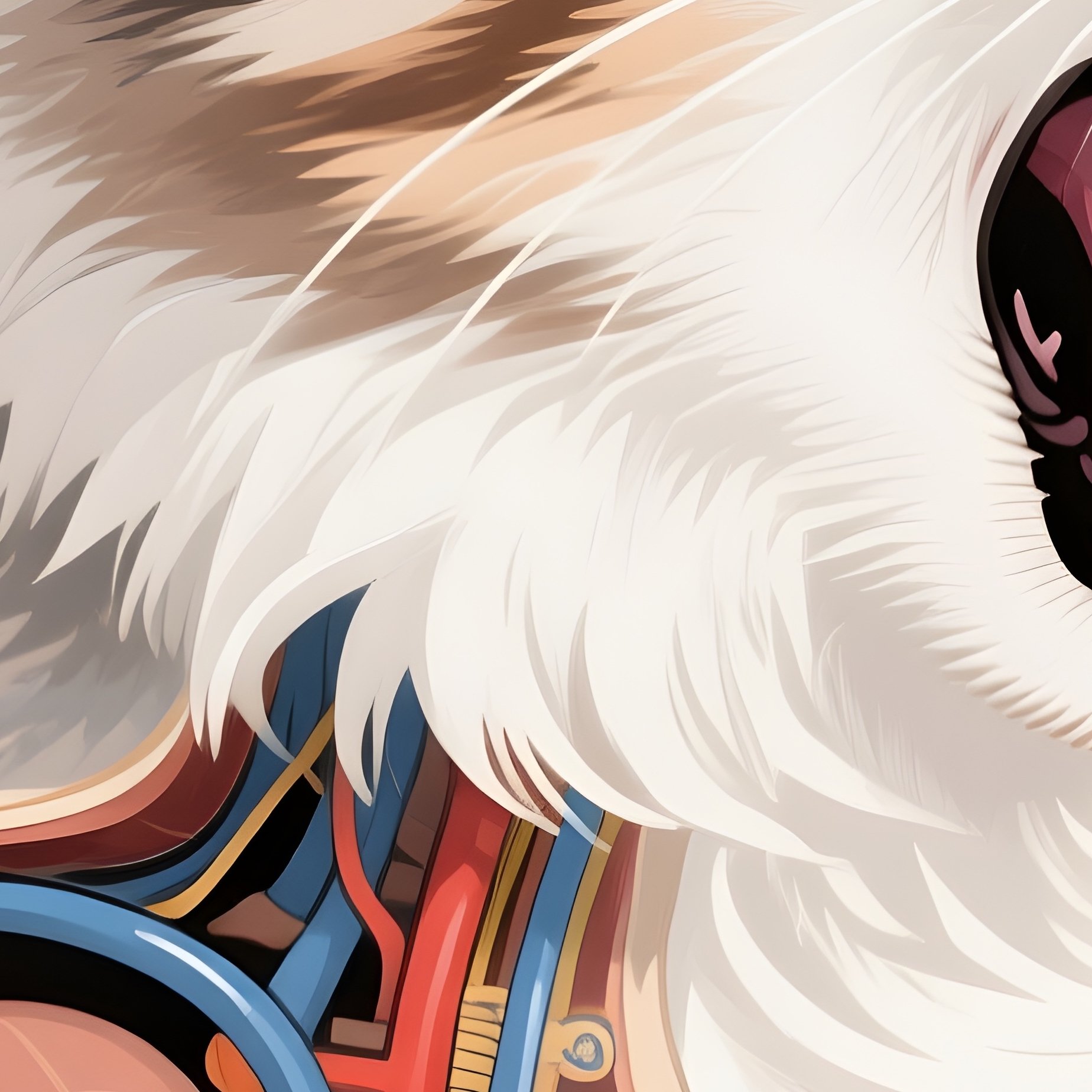 A Scientific Illustration Of A Cat Purring With Eyes Half Closed - Full Resolution Quality Preview