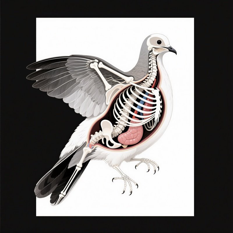 A Scientific Illustration Of A Mourning Dove Anatomy