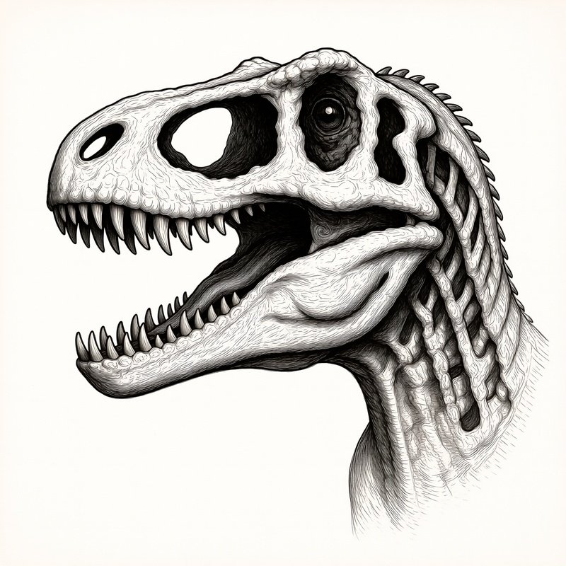 A Scientific Illustration Of A Prehistoric Dinosaur