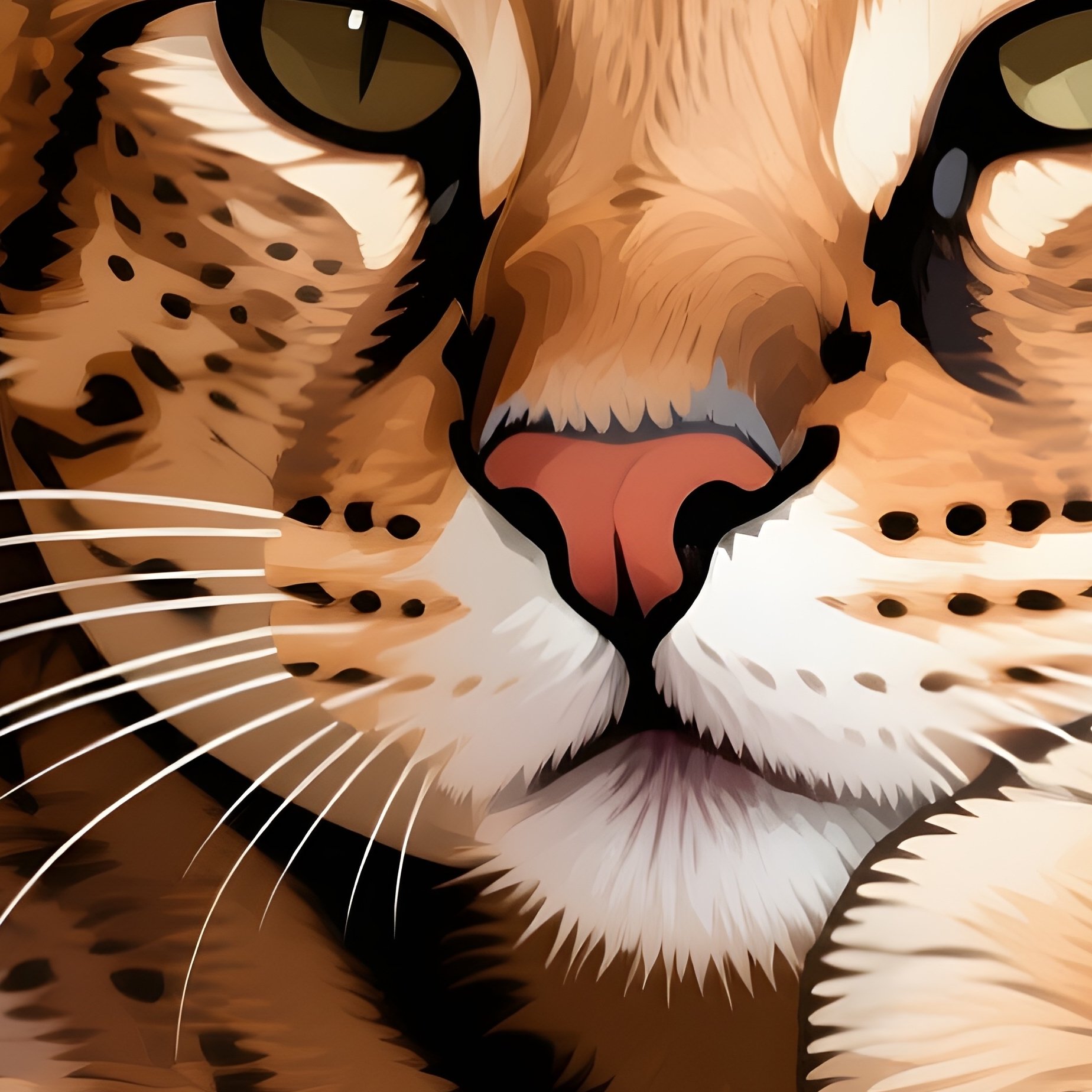 A Scientific Illustration Of A Savannah Cat Resting On Its Paw - Full Resolution Quality Preview