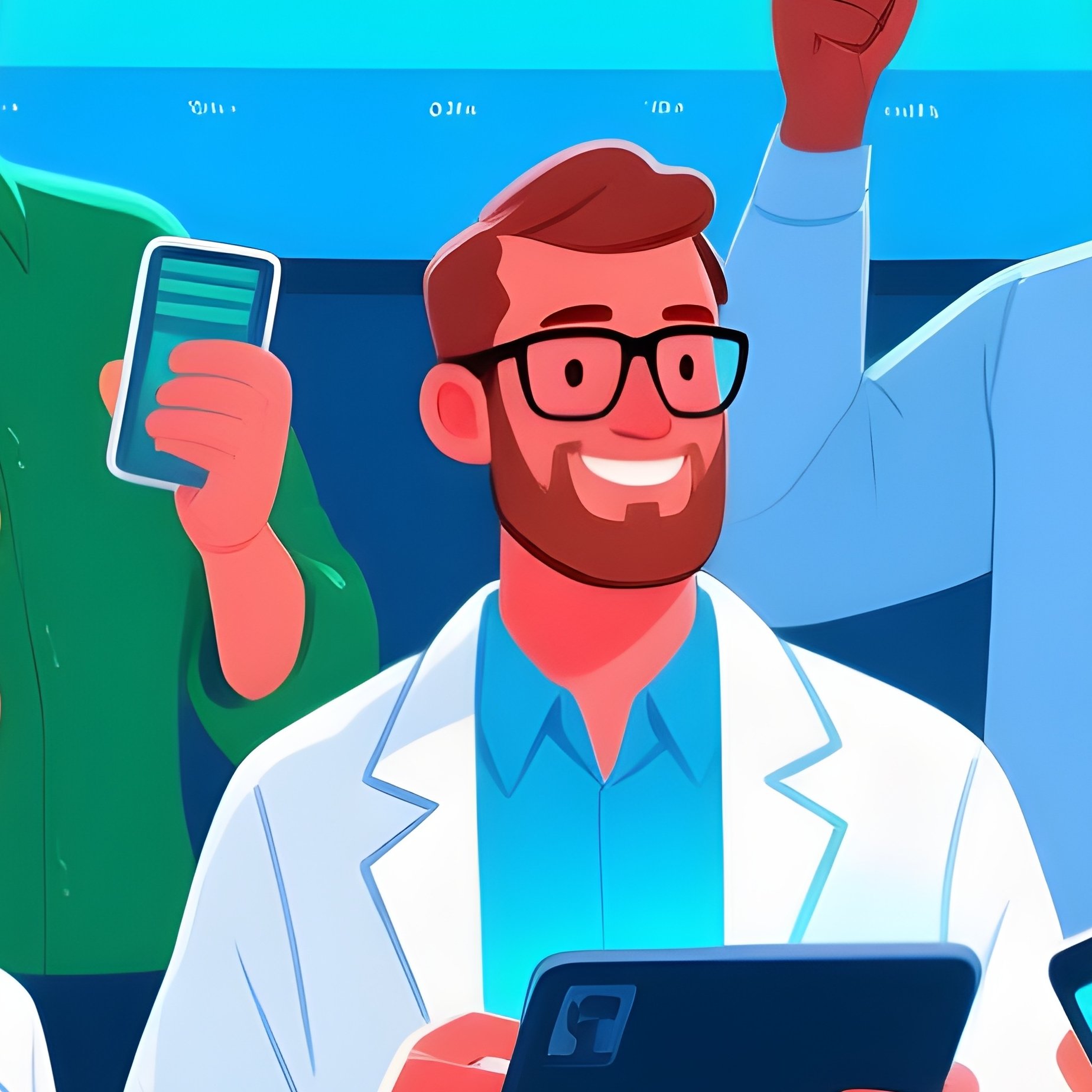 A Scientific Technology Startup Founders Celebrating Success - Full Resolution Quality Preview