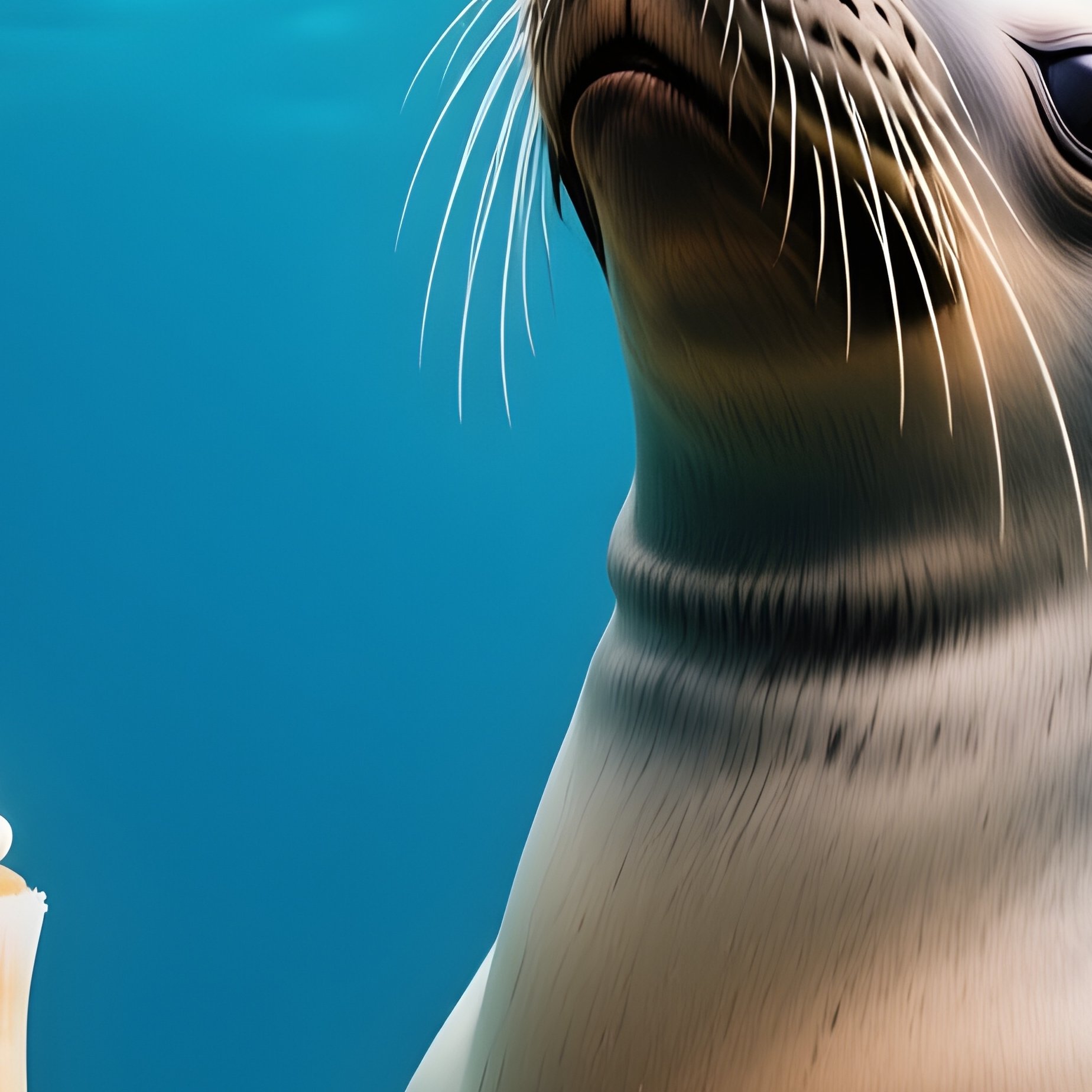 A Seal Juggling Cupcakes Underwater - Full Resolution Quality Preview