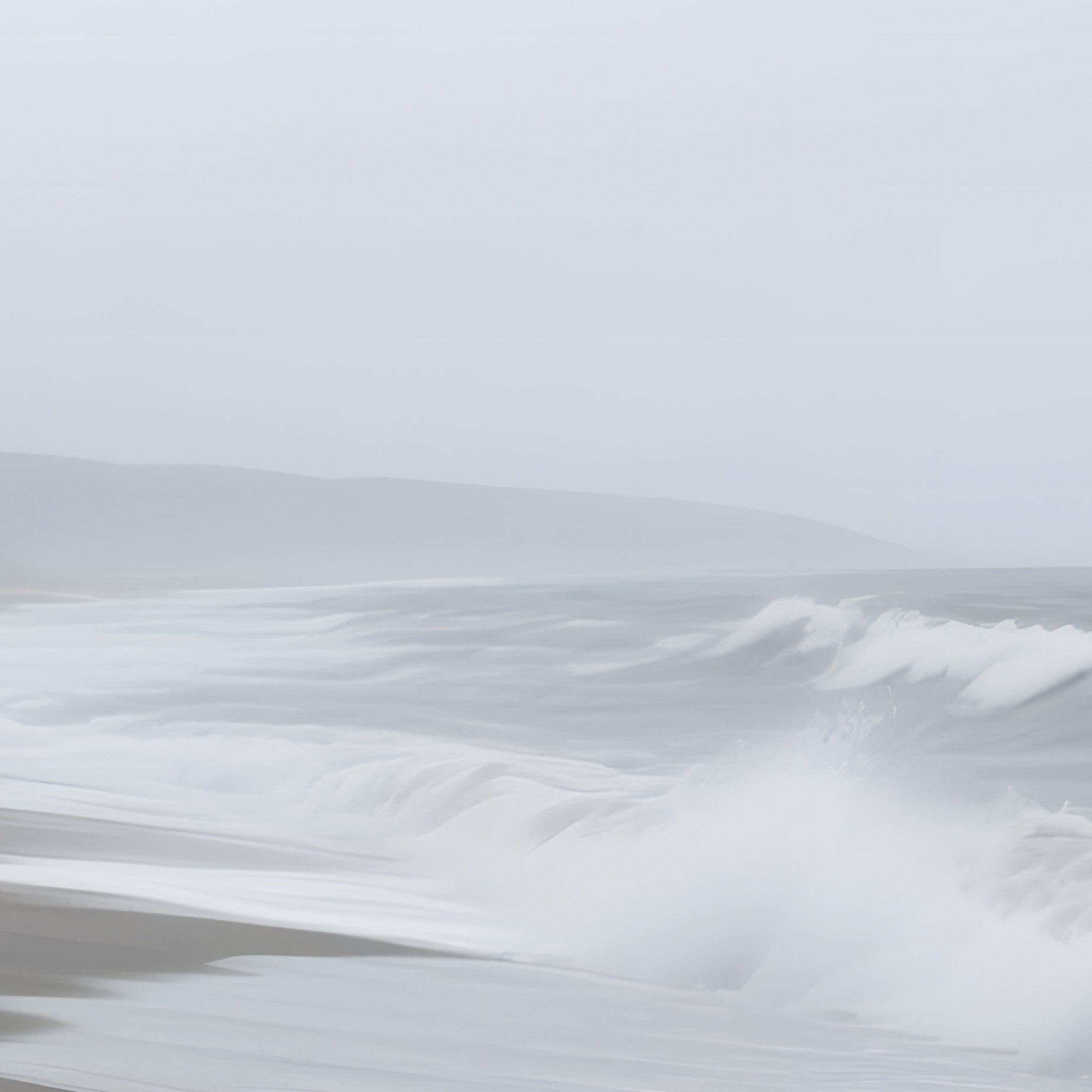 A Secluded Beach On A Cloudy Day, With Gray Waves Breaking On A Pebbly Shore, Tall Grasses Swaying - Full Resolution Quality Preview