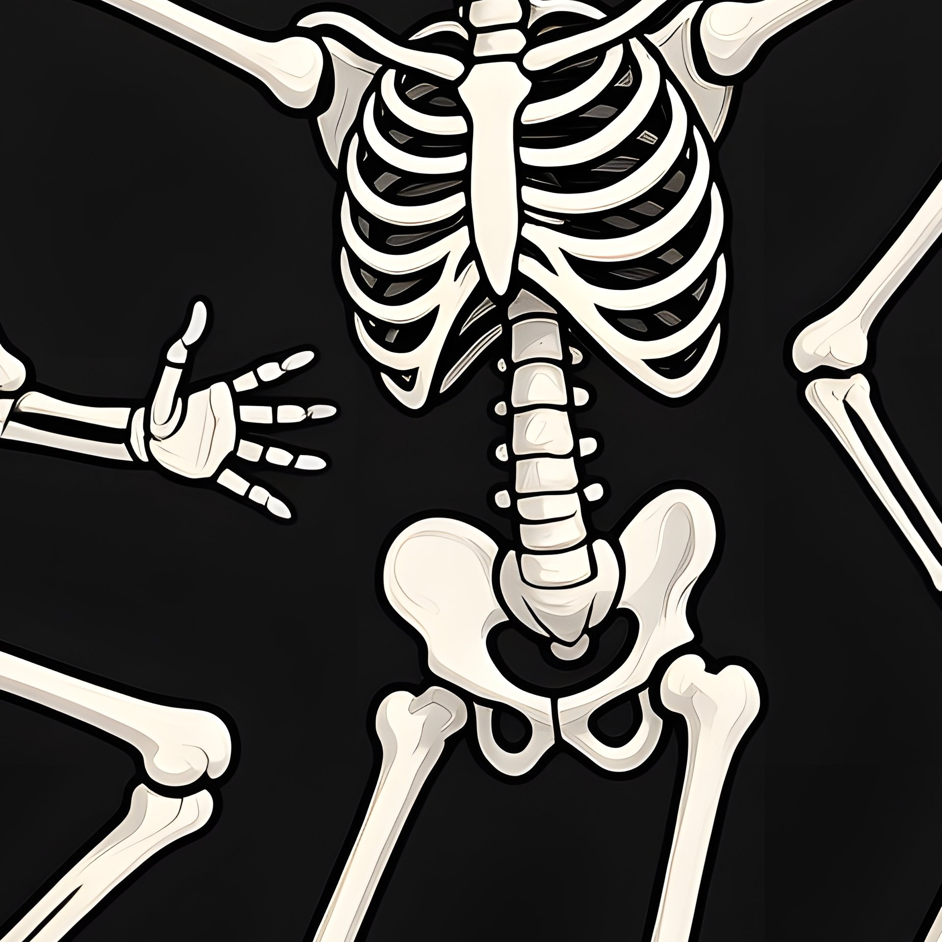 A Sequence Of Animated Skeletons In Various Poses Skeleton - Full Resolution Quality Preview