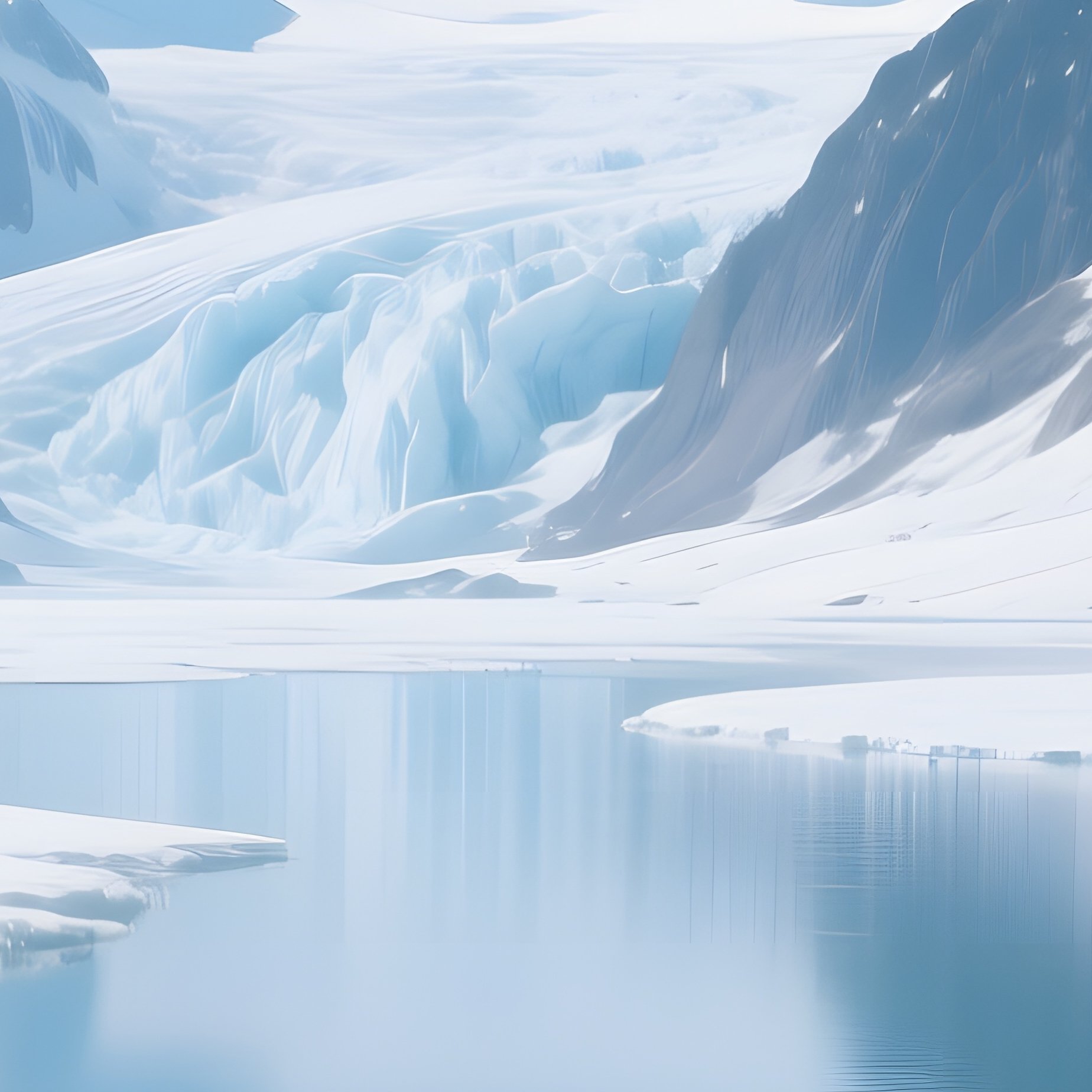 A Serene Alpine Lake Fed By Glacial Meltwater, Surrounded By Snow‑Capped Peaks, A Lone Rowboat - Full Resolution Quality Preview