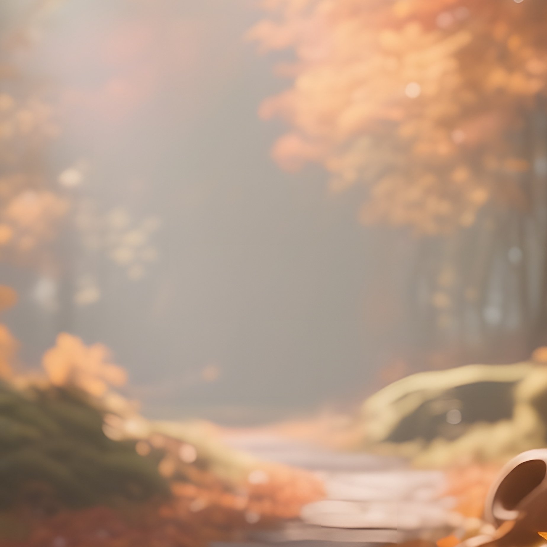 A Serene Autumn Forest Trail, Leaves In Shades Of Orange, Red And Gold Sculpted From Textured Clay, - Full Resolution Quality Preview