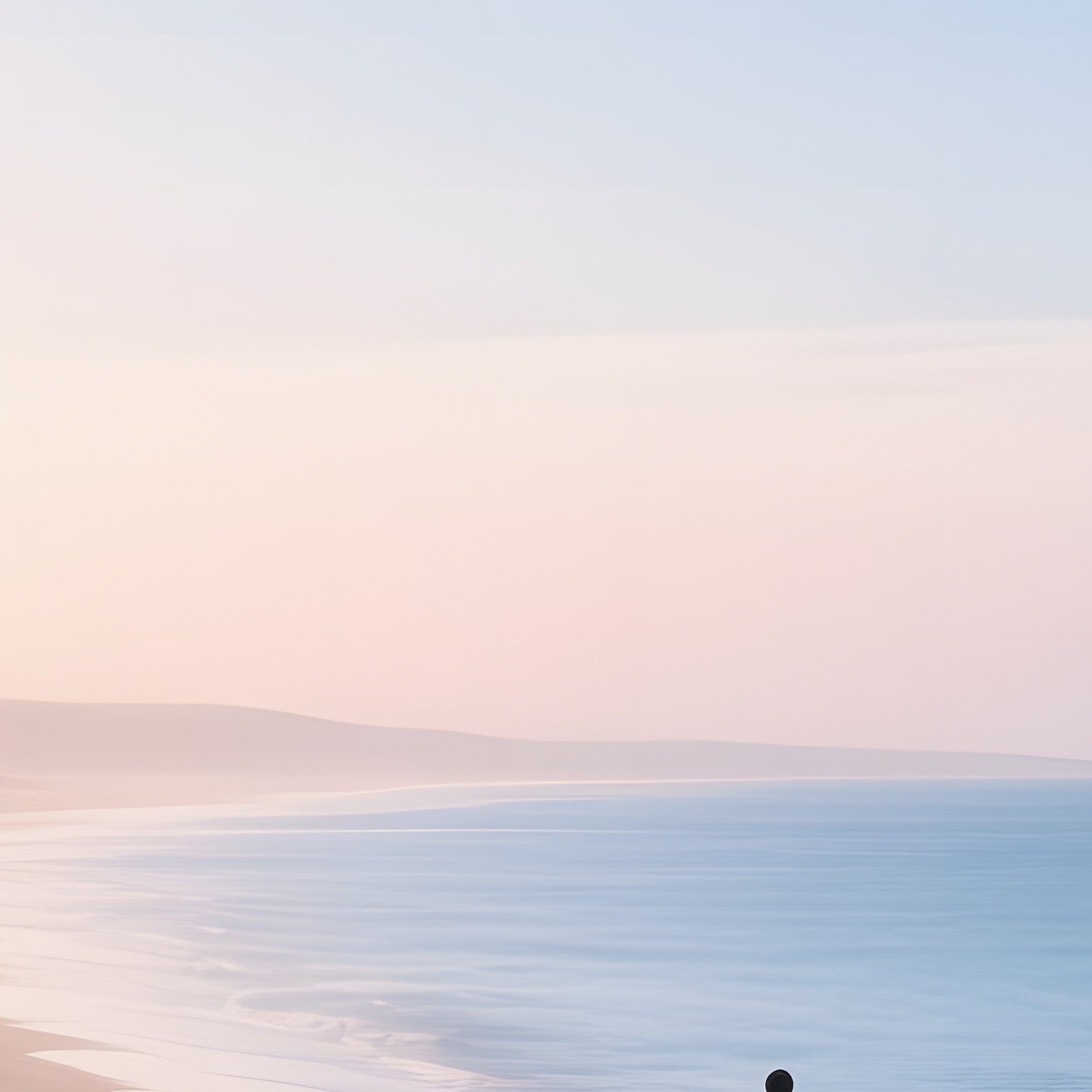 A Serene Beach At Dawn, With The First Light Of Day Casting A Soft Glow On The Sand Dunes, A Lone - Full Resolution Quality Preview