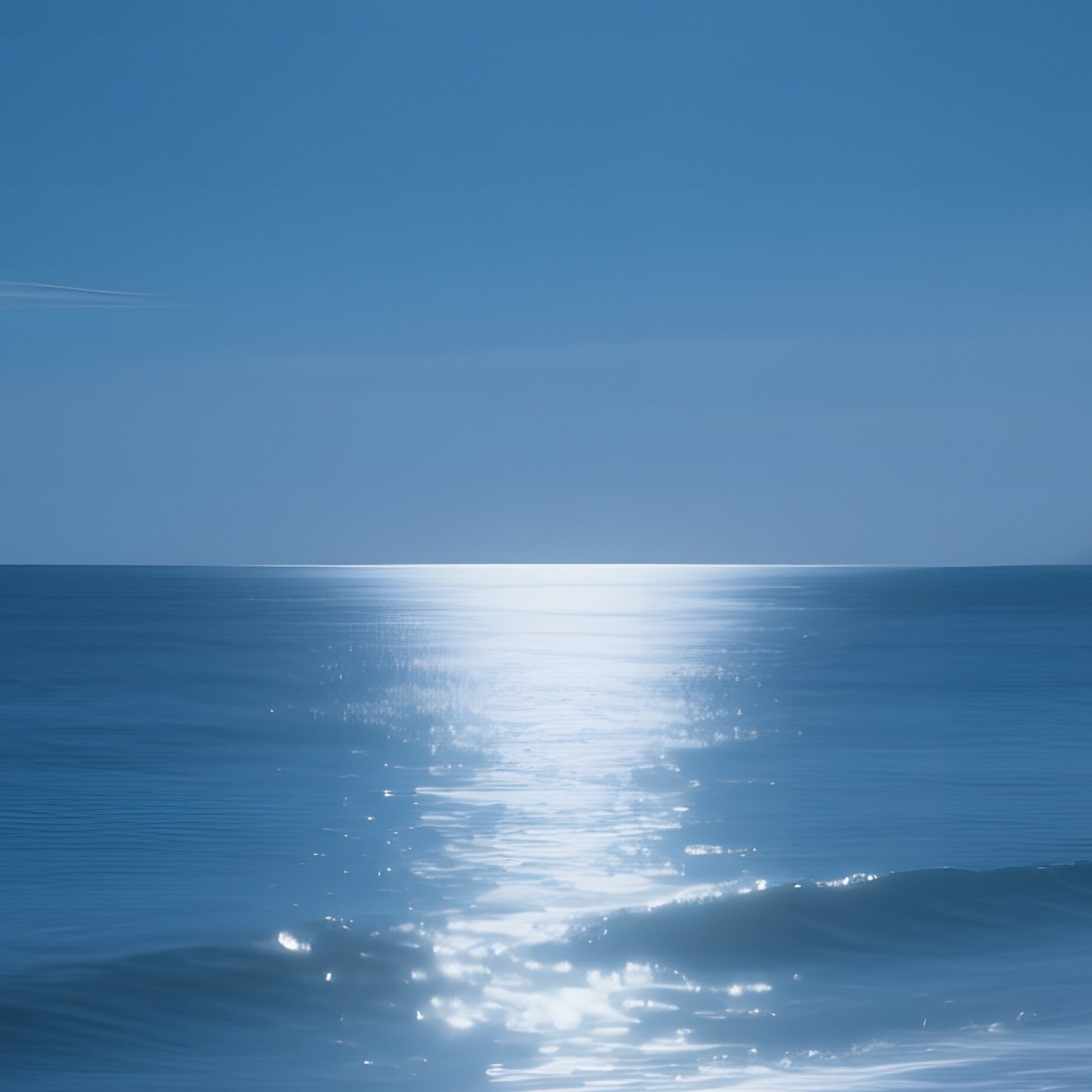 A Serene Beach At Night, With The Full Moon Casting A Silver Path On The Calm Sea, The Sand Glowing - Full Resolution Quality Preview