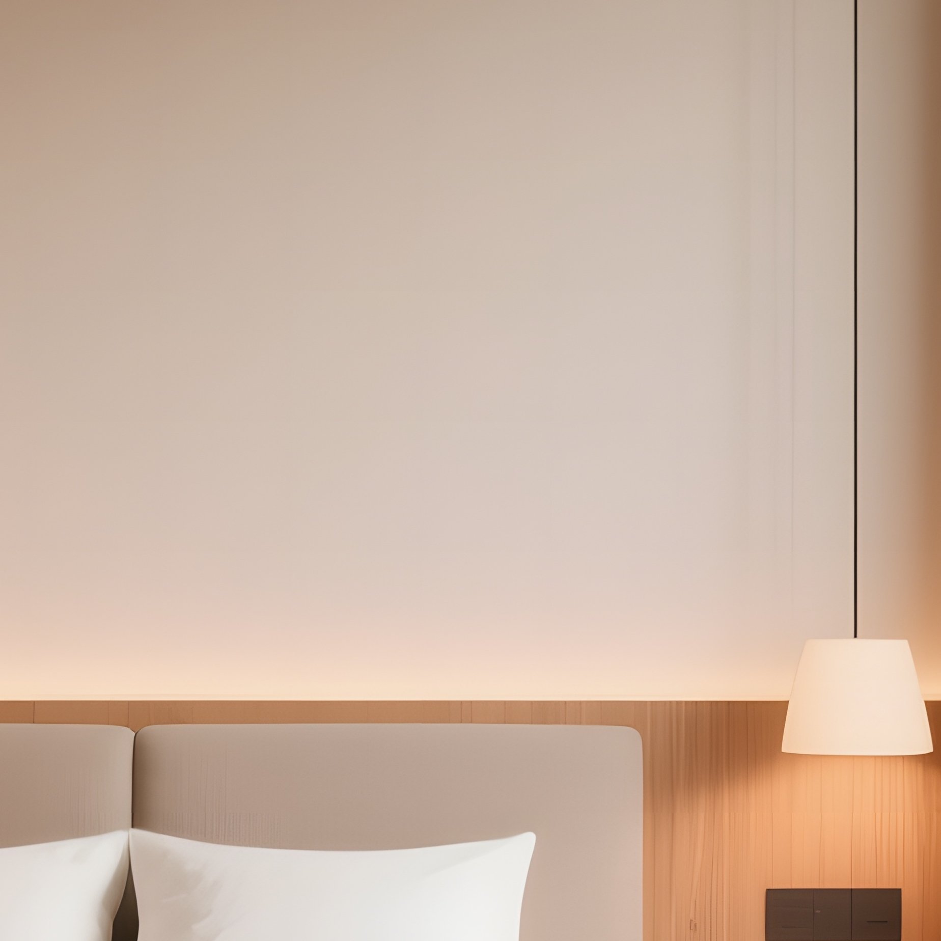 A Serene Guest Room Showcasing A Compact Designer Bed, A Slim Writing Desk, And Natural Materials In Warm Earth Tones - Full Resolution Quality Preview