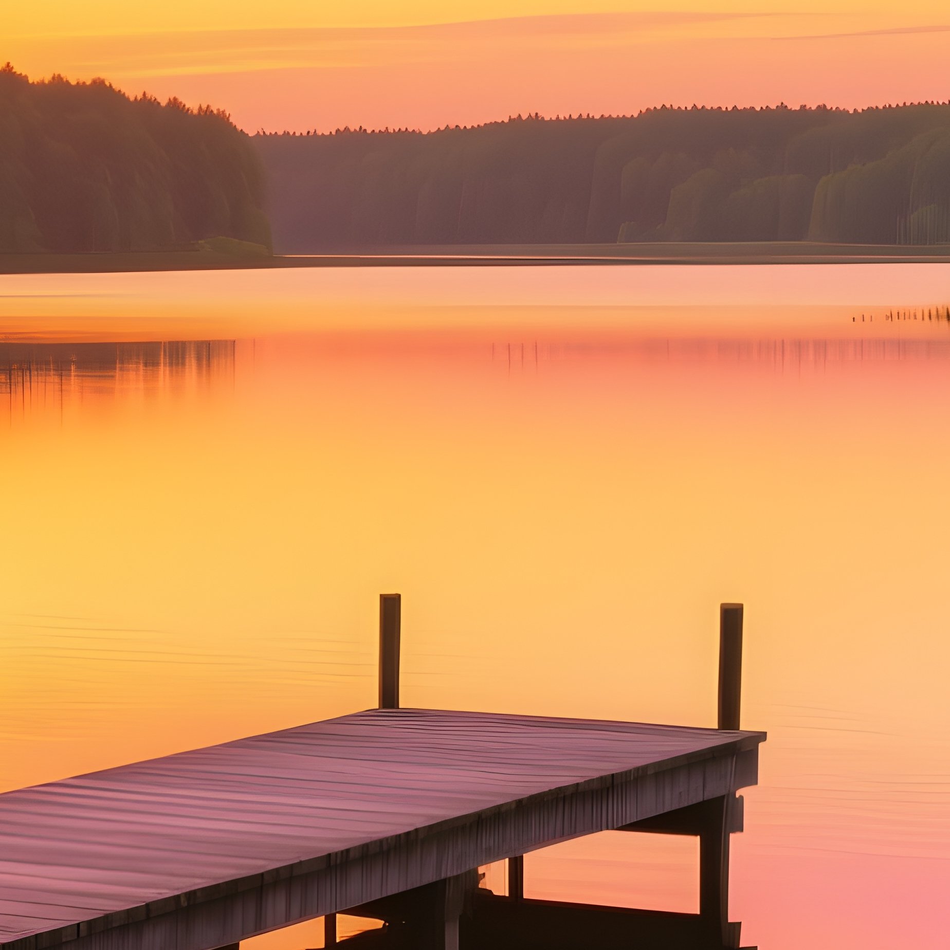 A Serene Lakeside Scene At Sunset Sunset Lake - Full Resolution Quality Preview