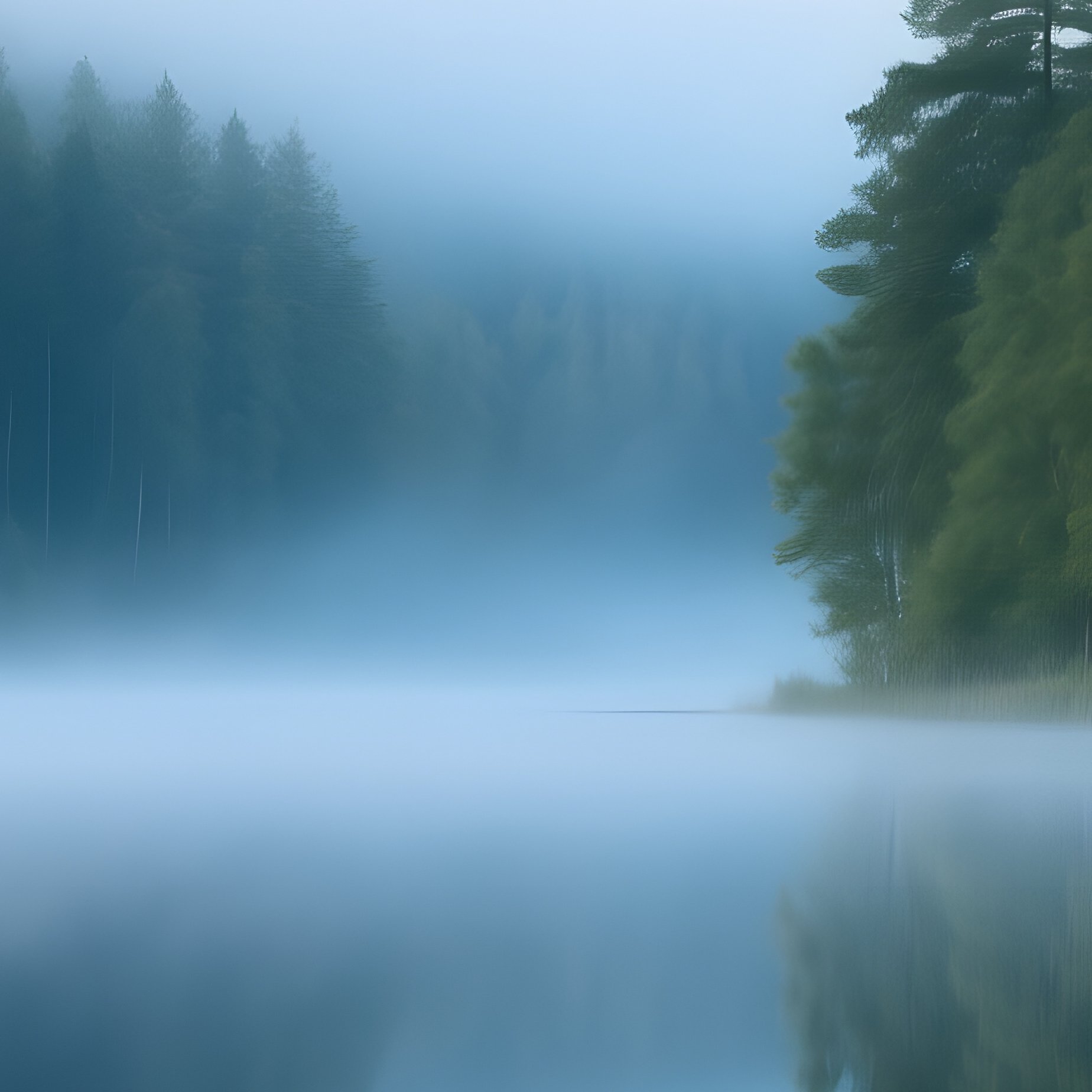 A Serene Lakeside Scene During Early Morning Lake Forest - Full Resolution Quality Preview