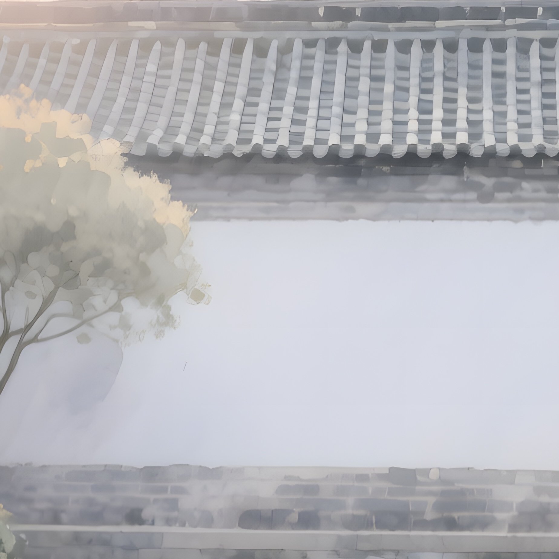A Serene Monastery Courtyard With Stone Pathways, Monks Meditating, Watercolor Soft Whites And - Full Resolution Quality Preview