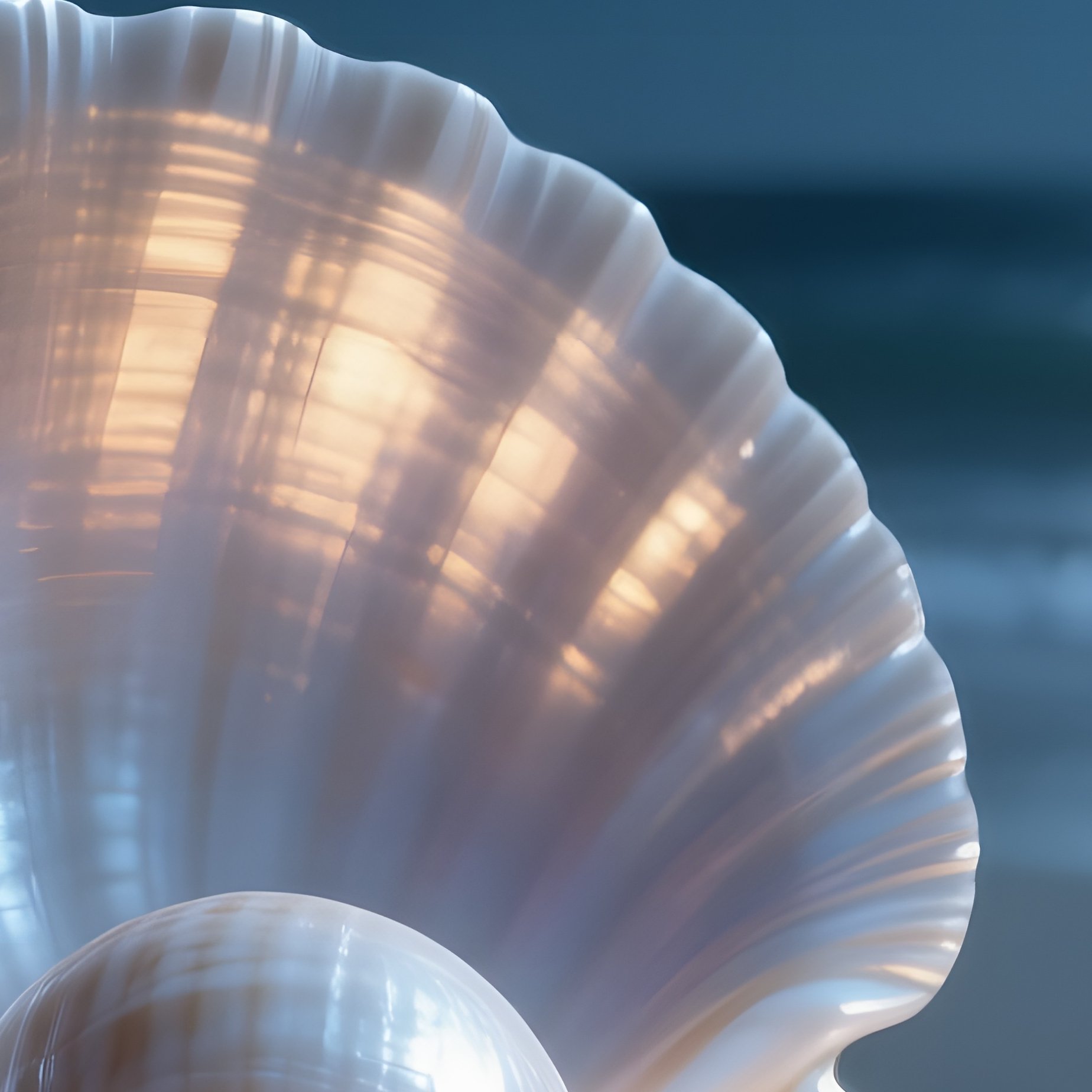 A Serene Moonlit Beach Scene Where Giant Sugar Shells Glisten Under Silver Lunar Illumination, Tiny - Full Resolution Quality Preview