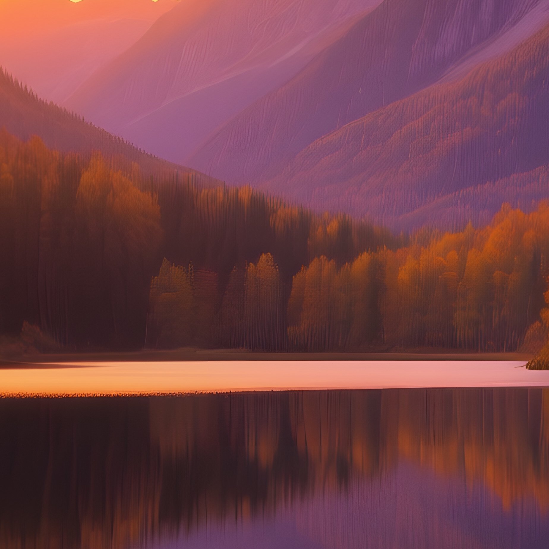 A Serene Mountain Lake At Sunset Landscape Nature - Full Resolution Quality Preview