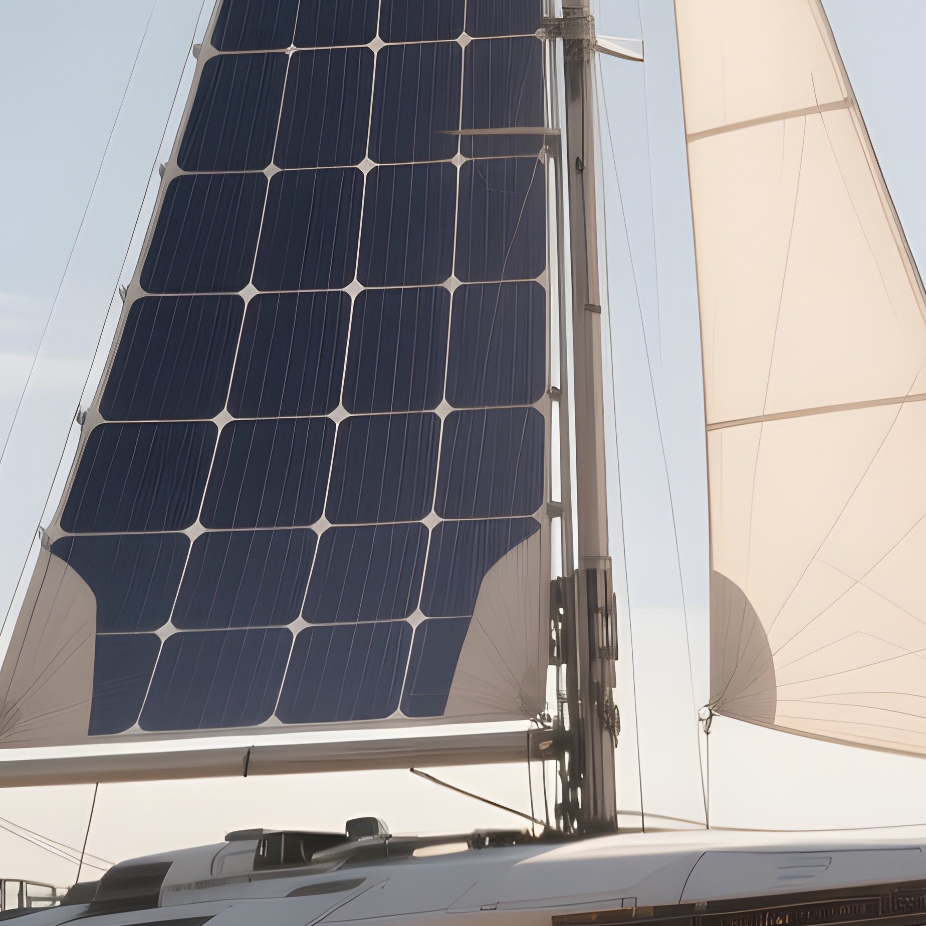 A Serene Scene Of A Lone Sail‑Powered Spacecraft Gliding Gently Through A Field Of Dust‑Covered - Full Resolution Quality Preview