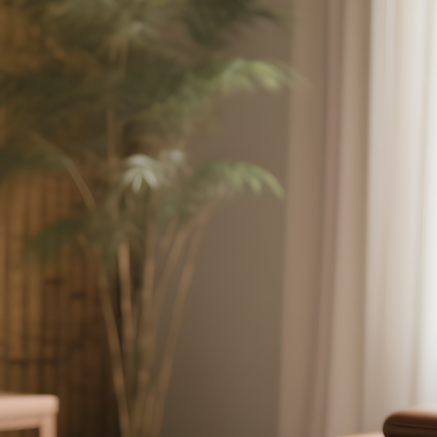 A Serene Spa Treatment Room, Leather Massage Table Draped With Soft Cotton Sheets, Bamboo Walls And - Full Resolution Quality Preview