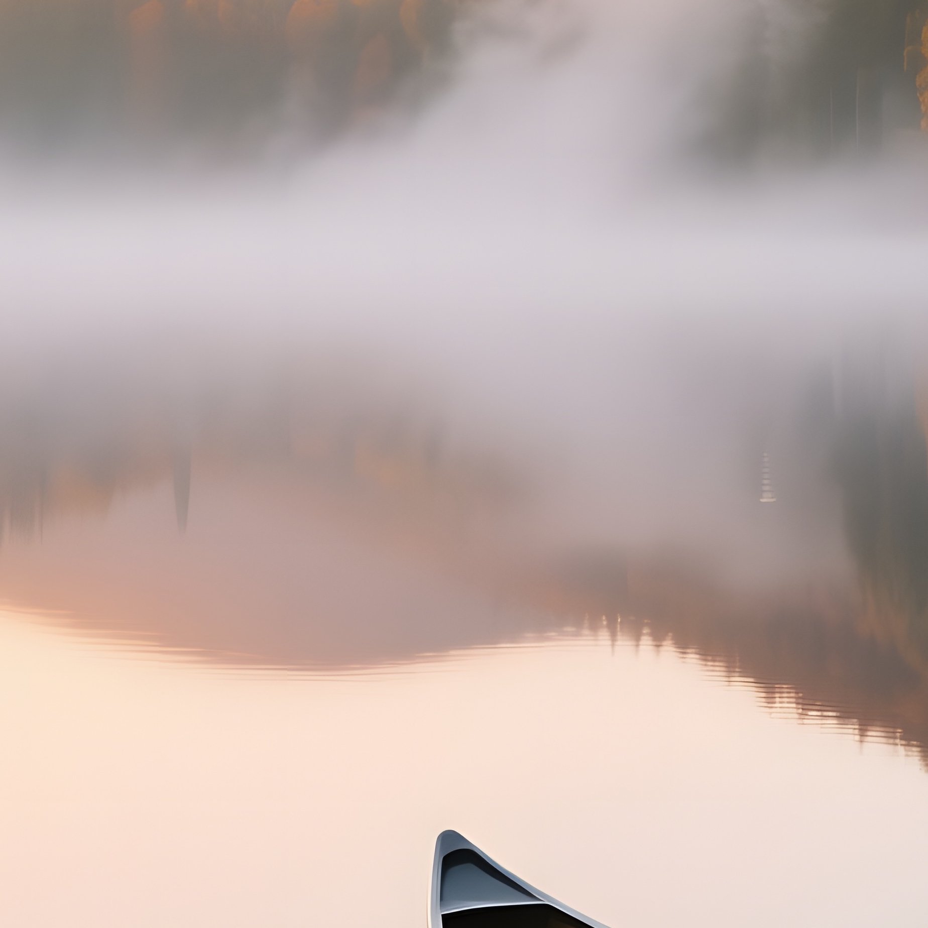 A Serene Sunrise Over A Glassy Pond In The Adirondacks, Mist Rising, Autumn Foliage Reflected, Lone - Full Resolution Quality Preview