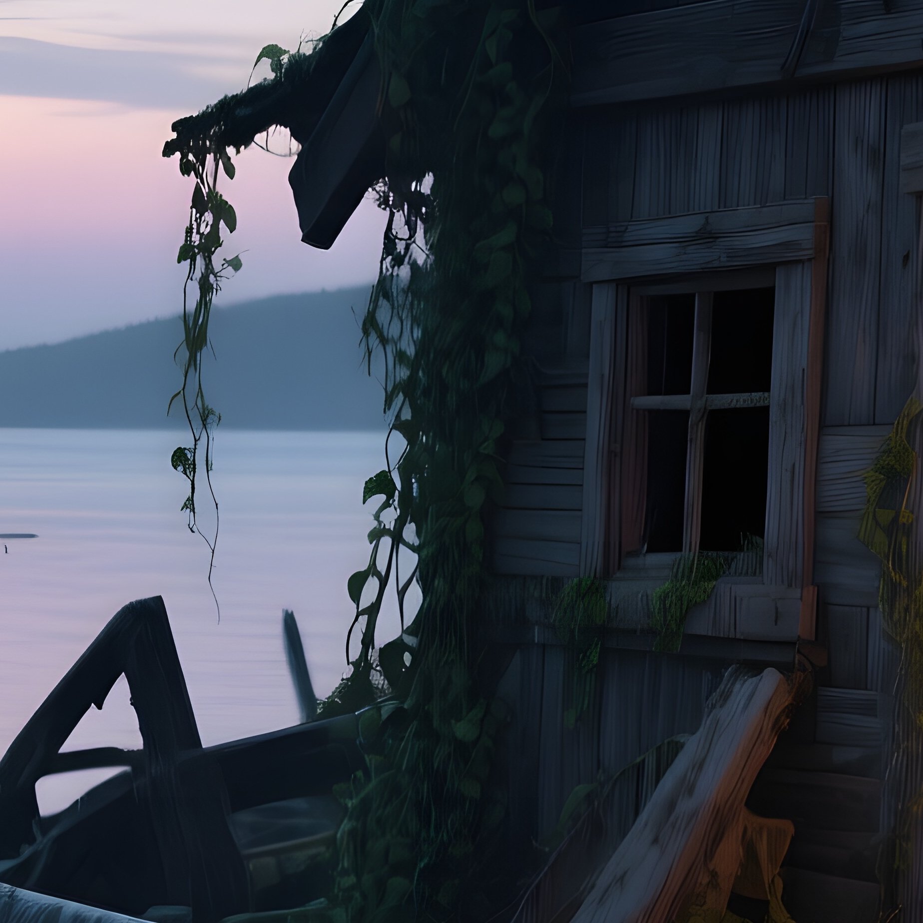 A Serene Twilight Scene On A Quiet Cove Shows An Abandoned Pirate Hideout With Half‑Buried Cannons, - Full Resolution Quality Preview