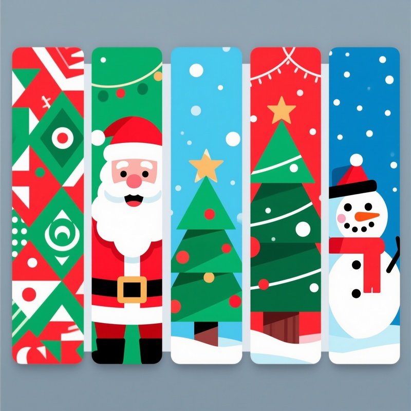 A Series Of Christmas Themed Illustrations Christmas Holiday