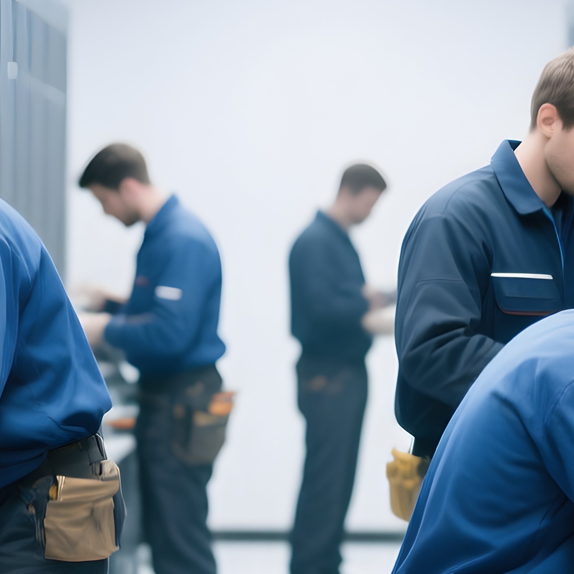 A Server Room With Maintenance Technicians - Full Resolution Quality Preview