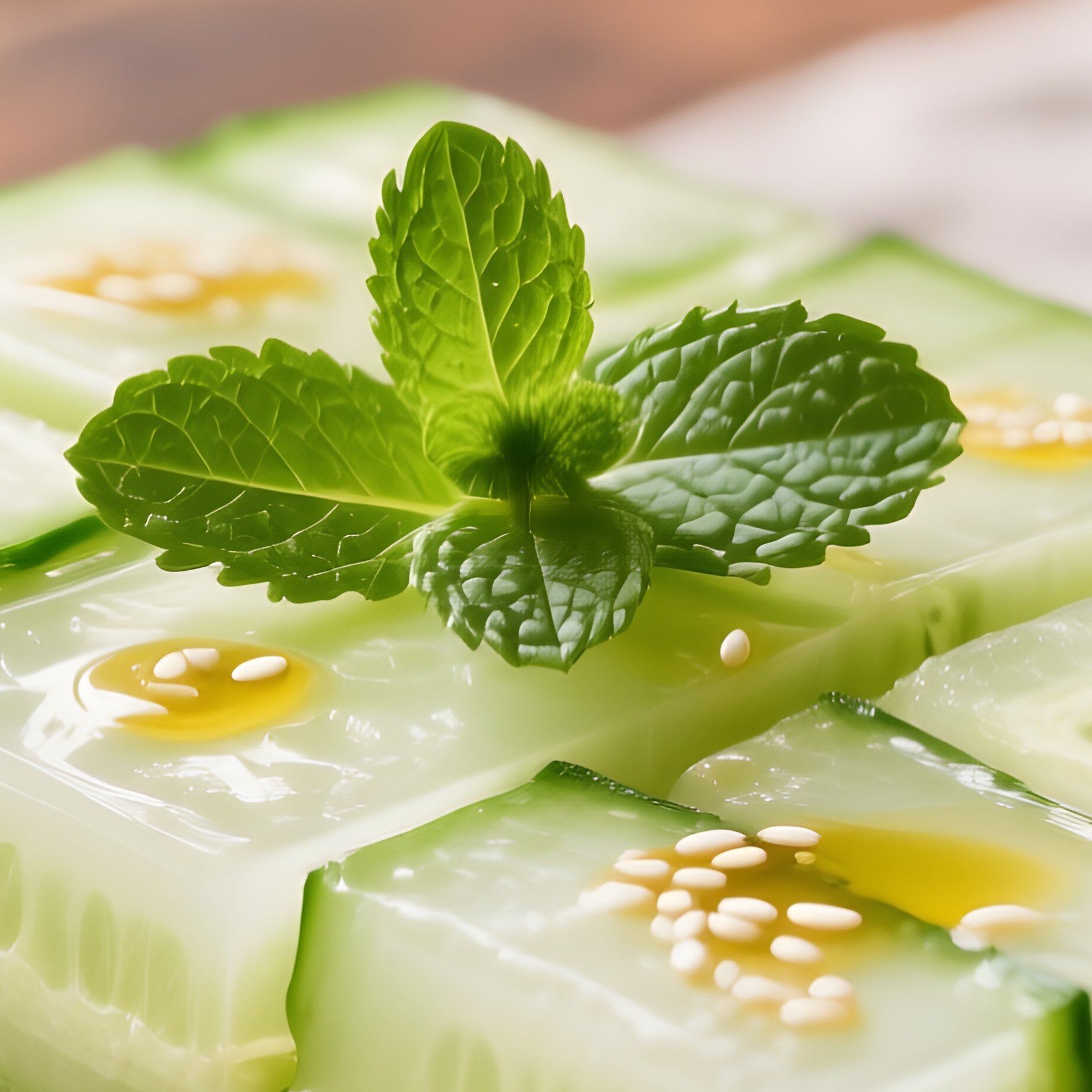 A Serving Of Cucumber Cake Tavsoli Steamed And Sliced - Full Resolution Quality Preview