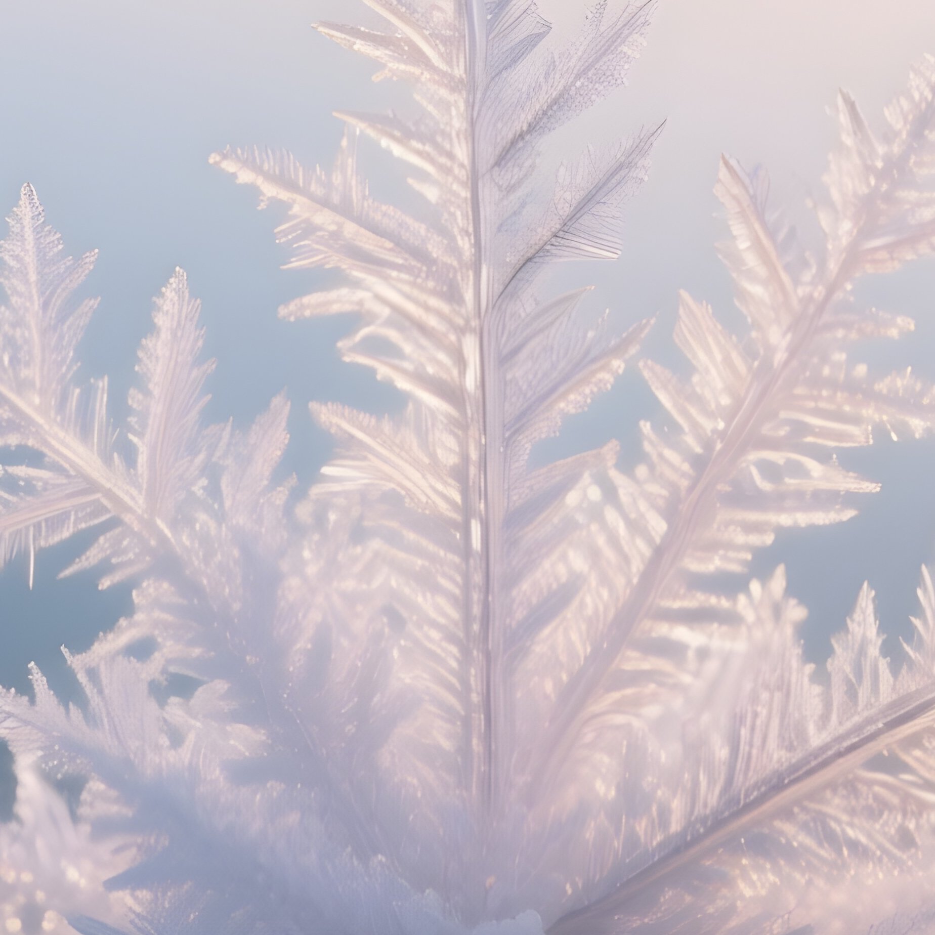 A Shimmering Frost Flower Forming On Thin Lake Ice At Sunrise. - Full Resolution Quality Preview