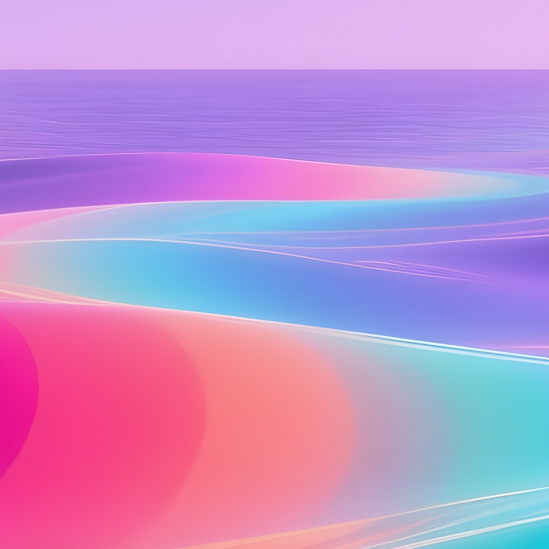 A Shimmering Rainbow Touching The Horizon Of A Calm Sea Abstract - Full Resolution Quality Preview